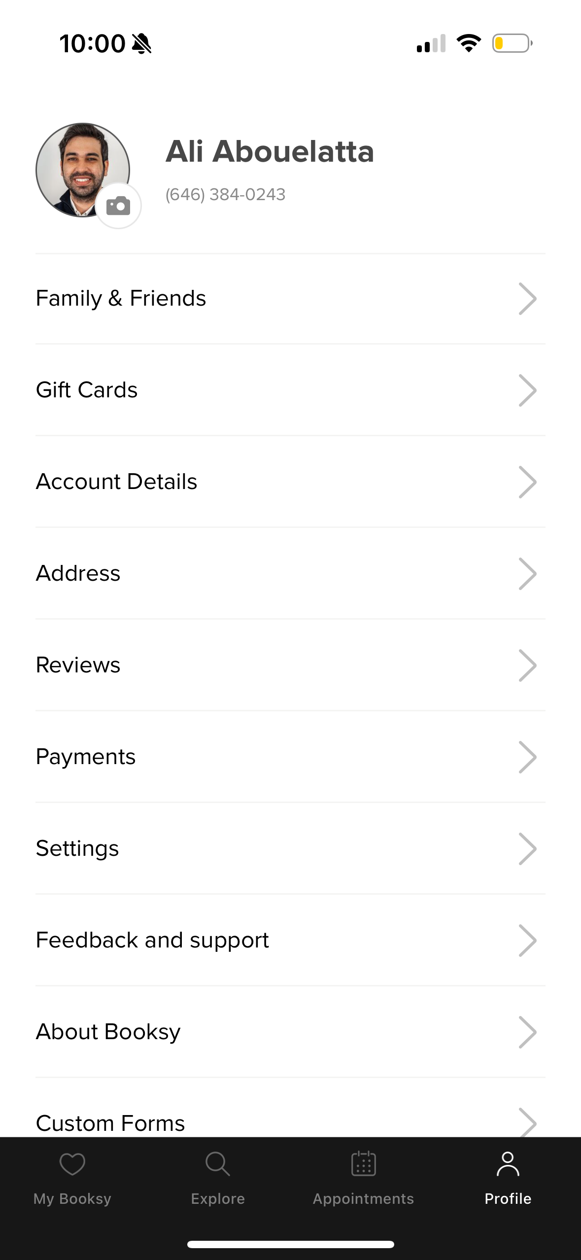 booksy profile screenshot
