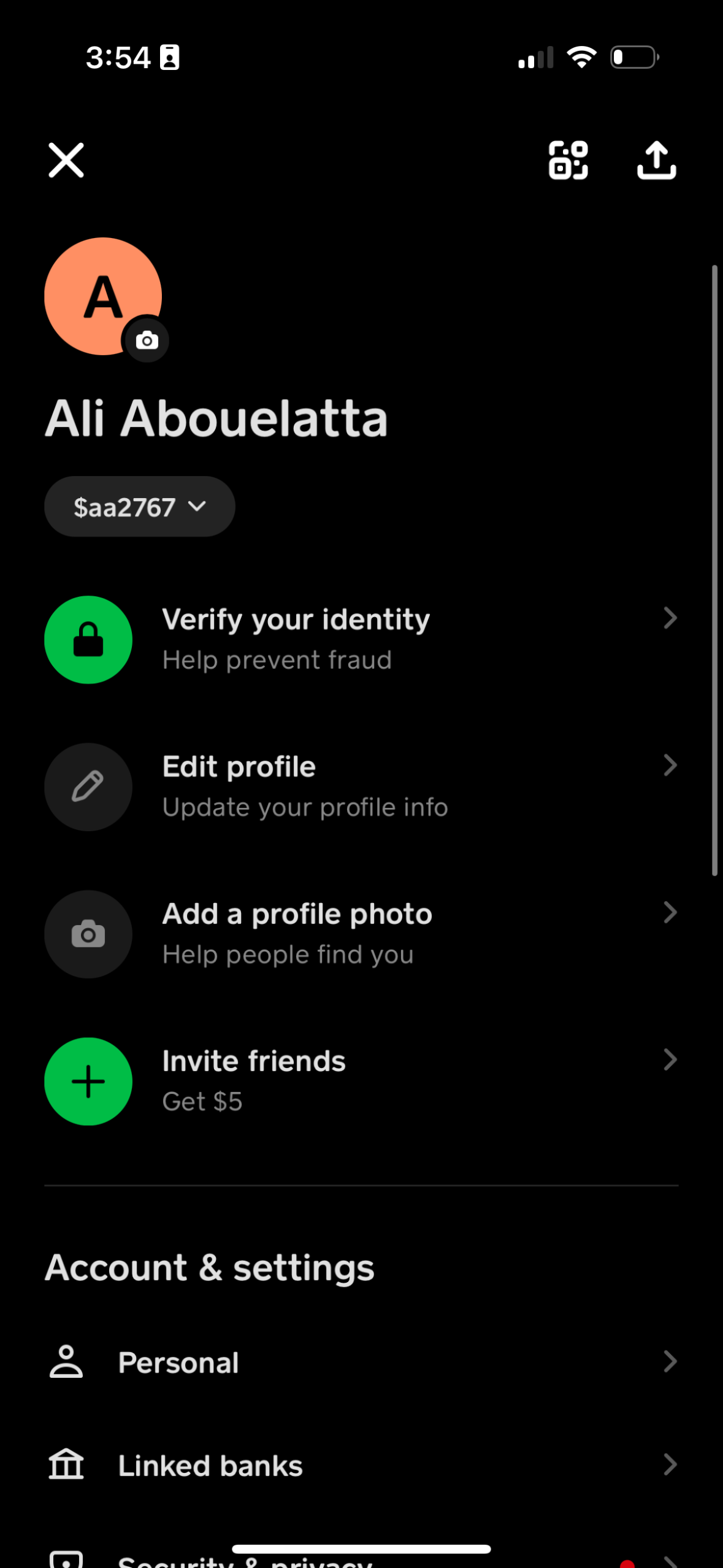 cash-app profile screenshot
