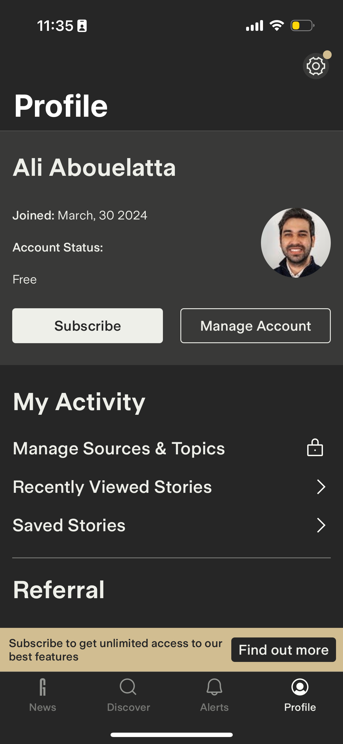 groundnews profile screenshot