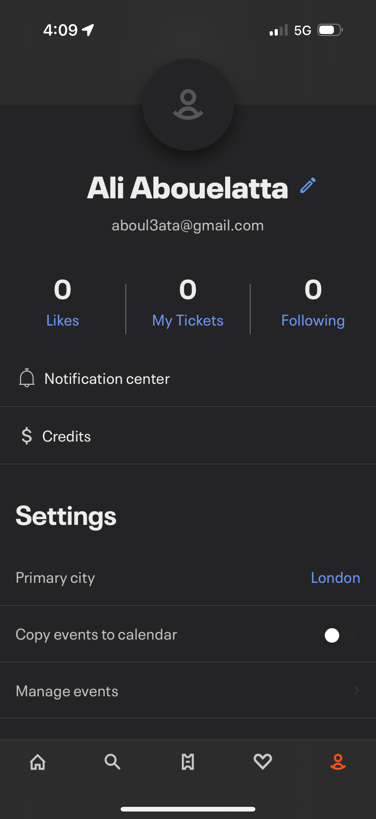 eventbrite profile screenshot