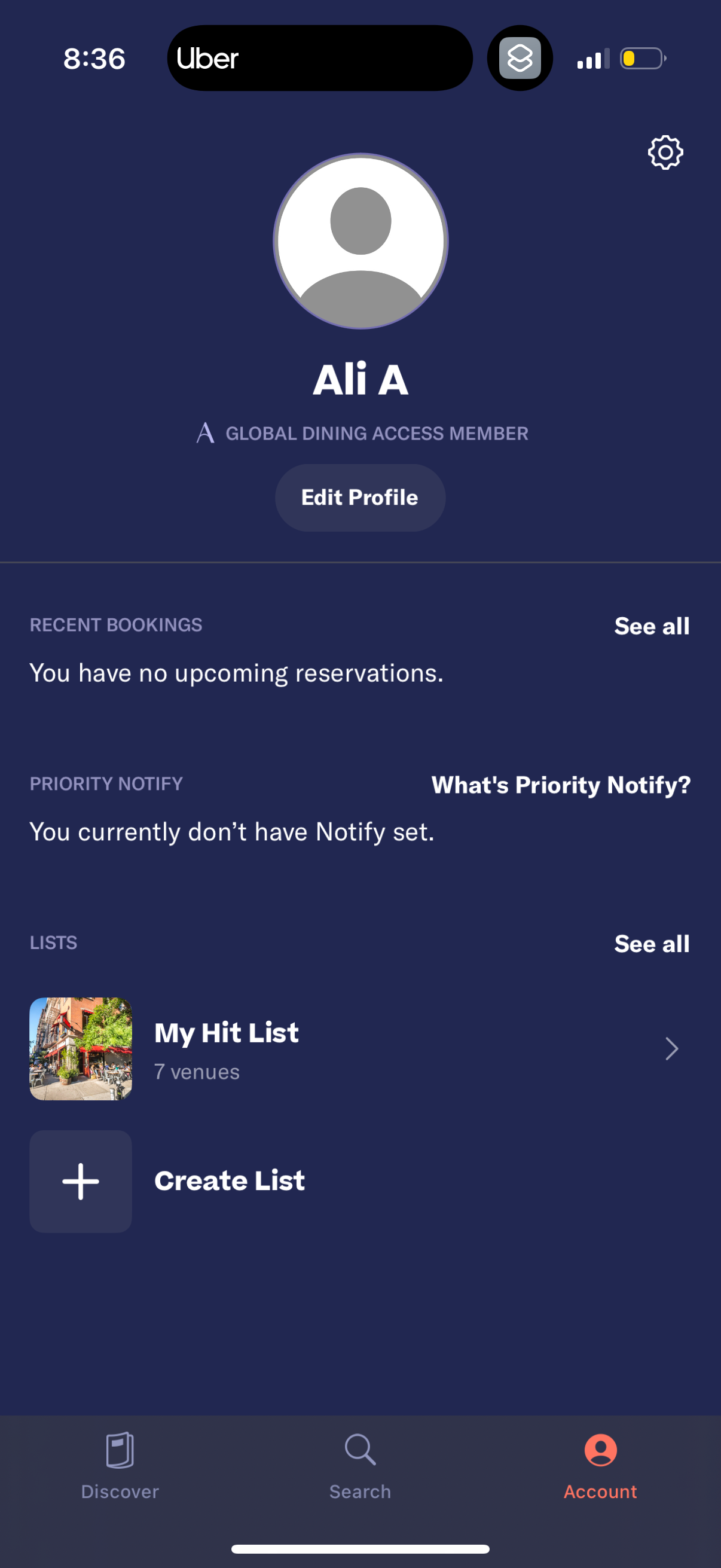 resy profile screenshot