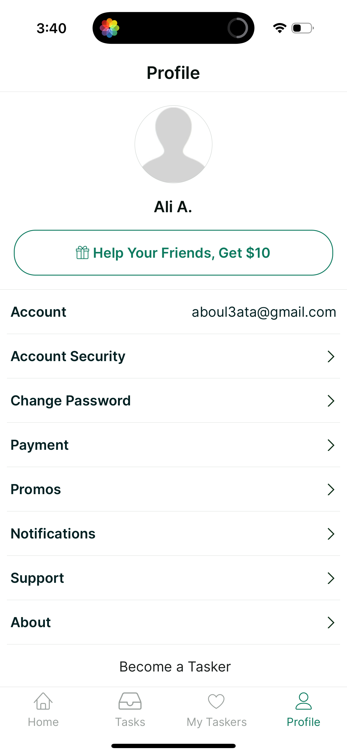 taskrabbit profile screenshot