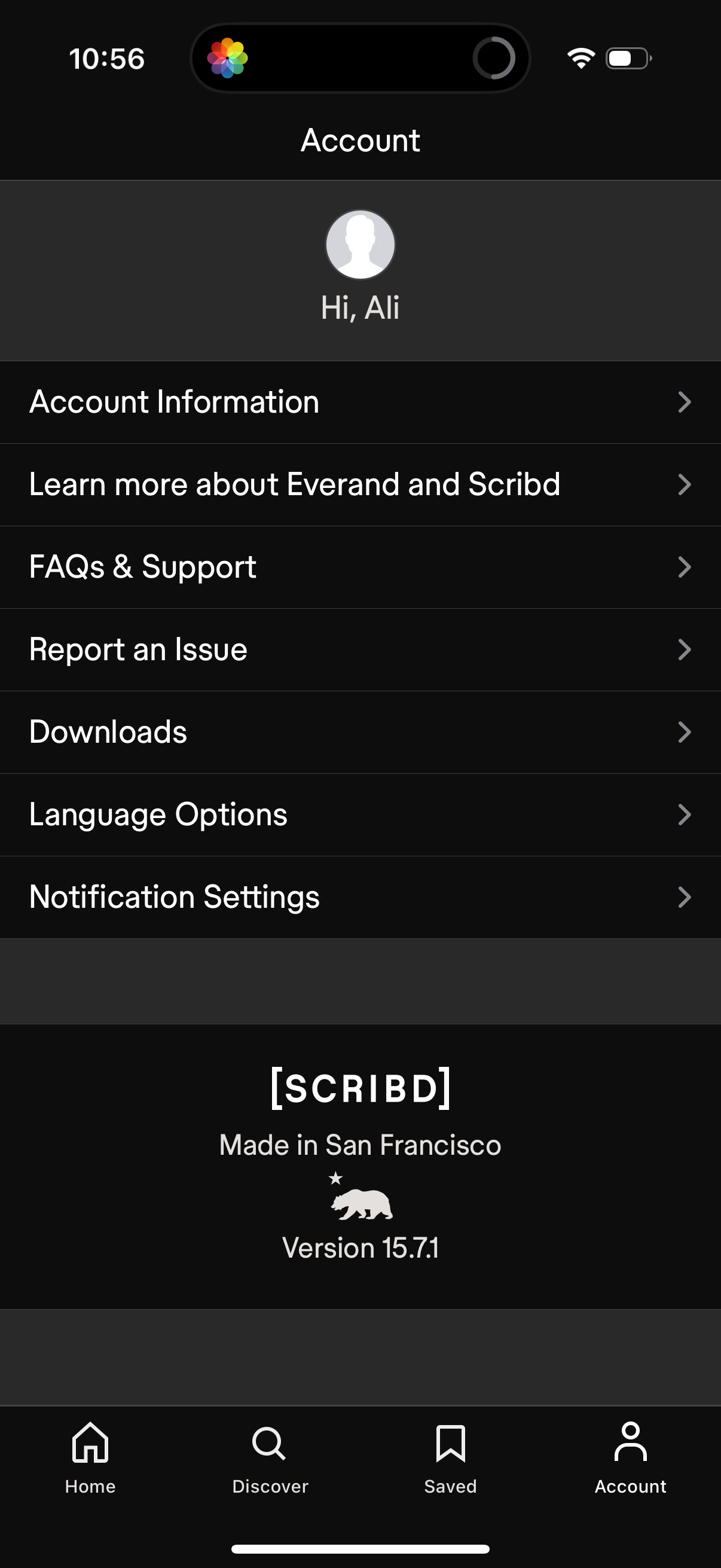 scribd profile screenshot