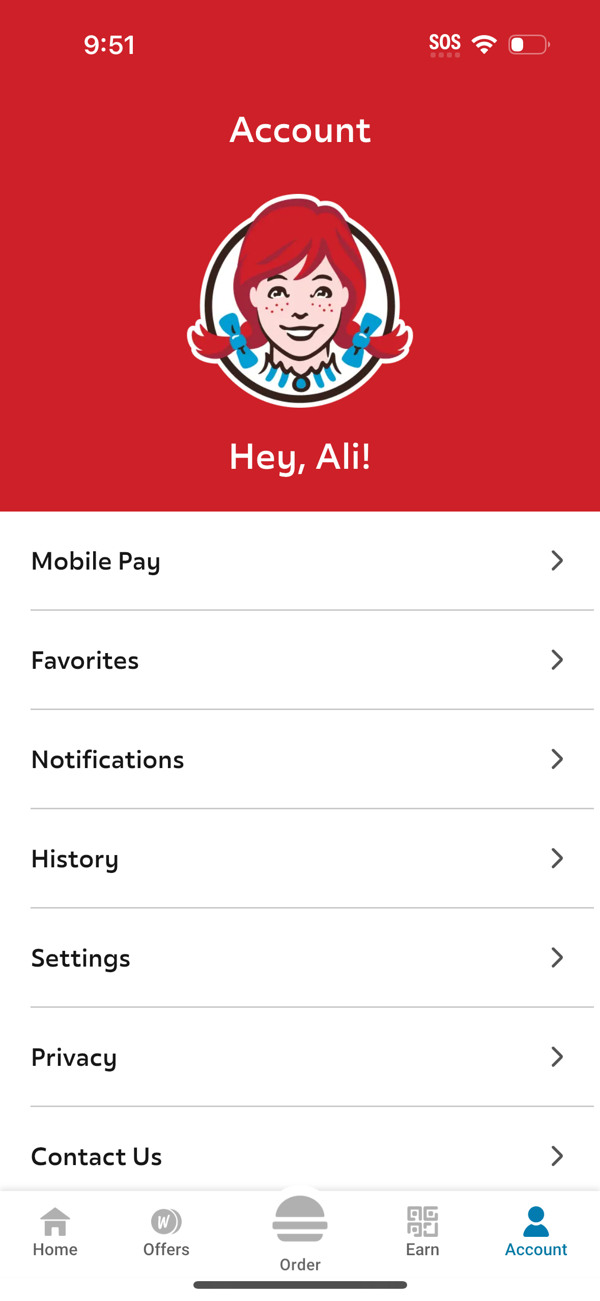 wendys profile screenshot