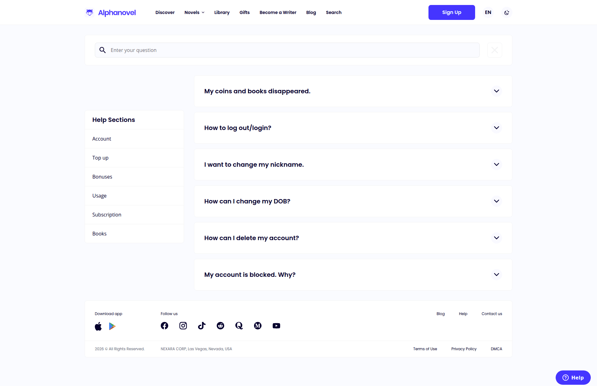 alphanovel profile screenshot