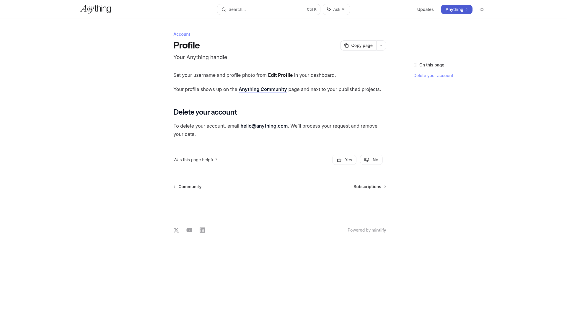 create-xyz profile screenshot