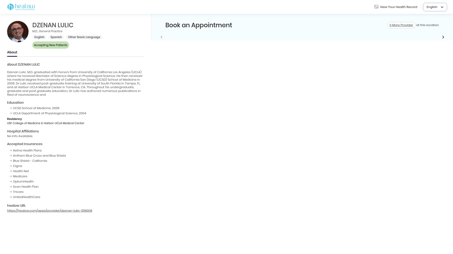 healow profile screenshot