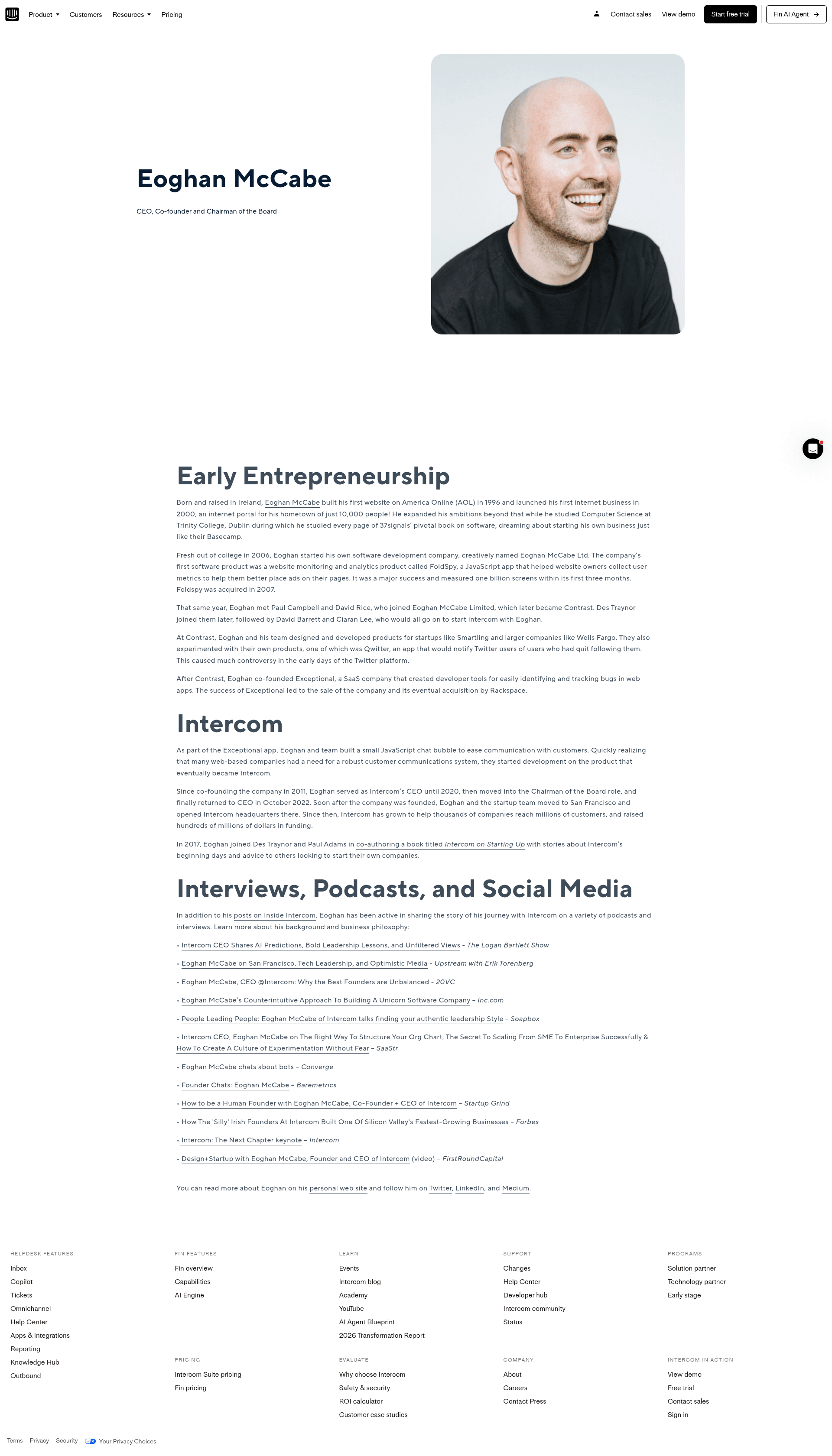 intercom profile screenshot