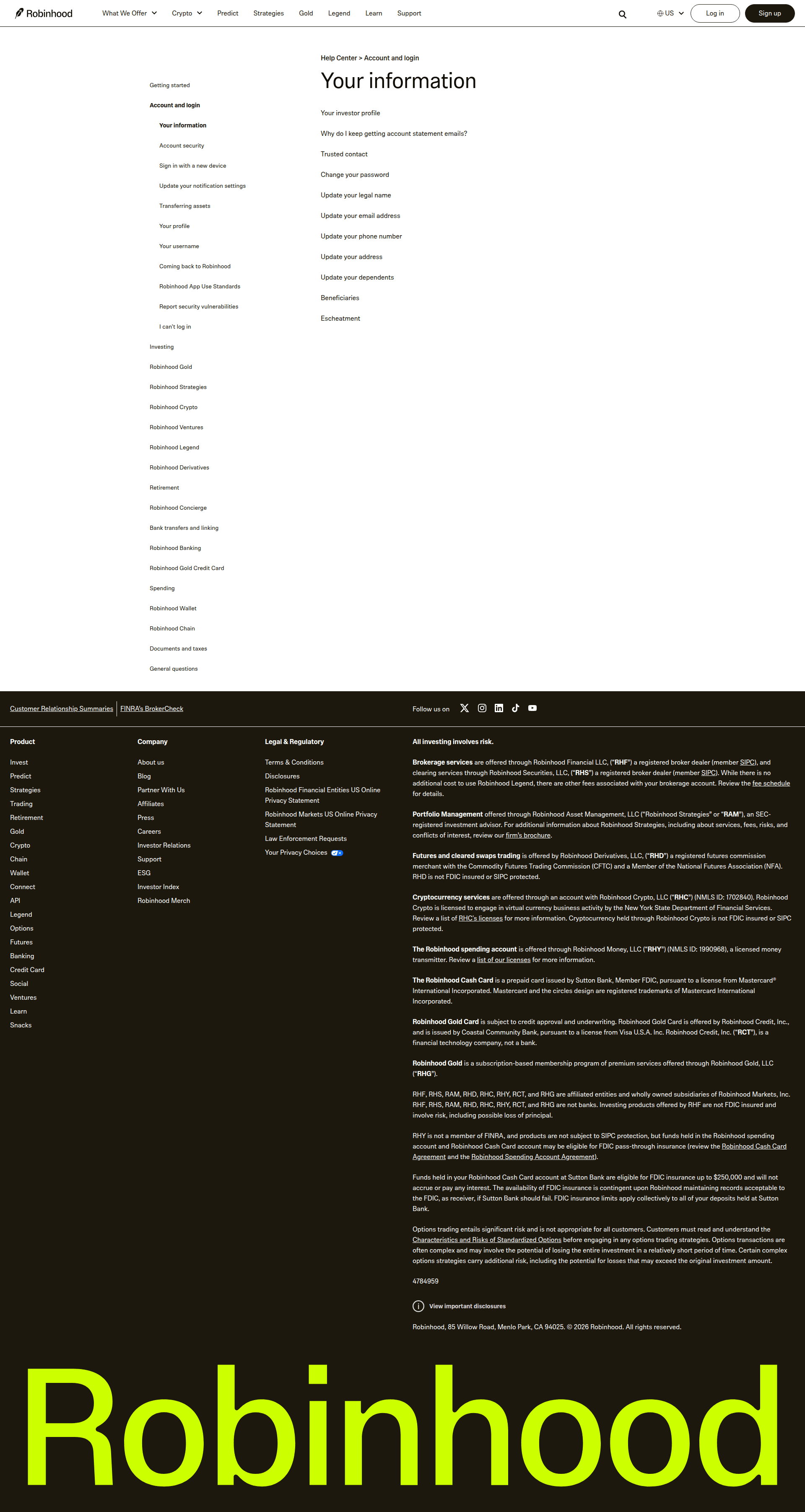 robinhood profile screenshot