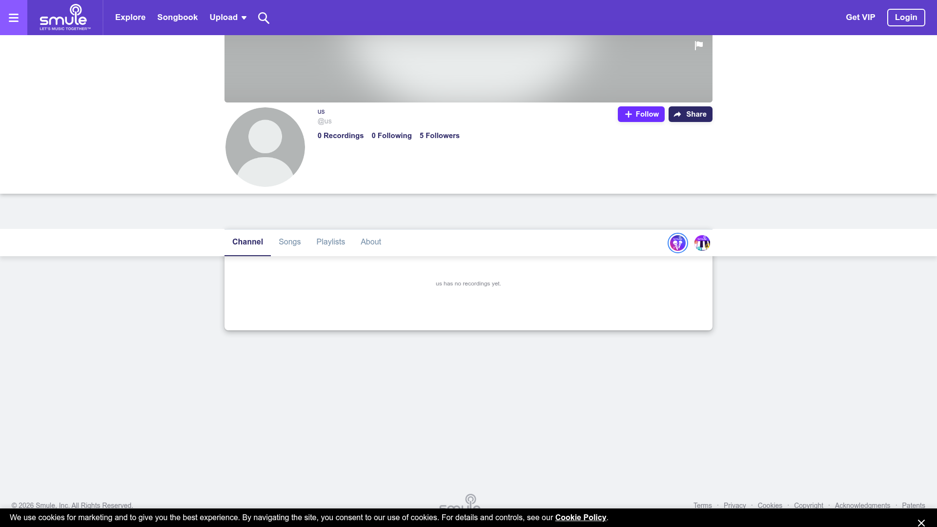 smule profile screenshot