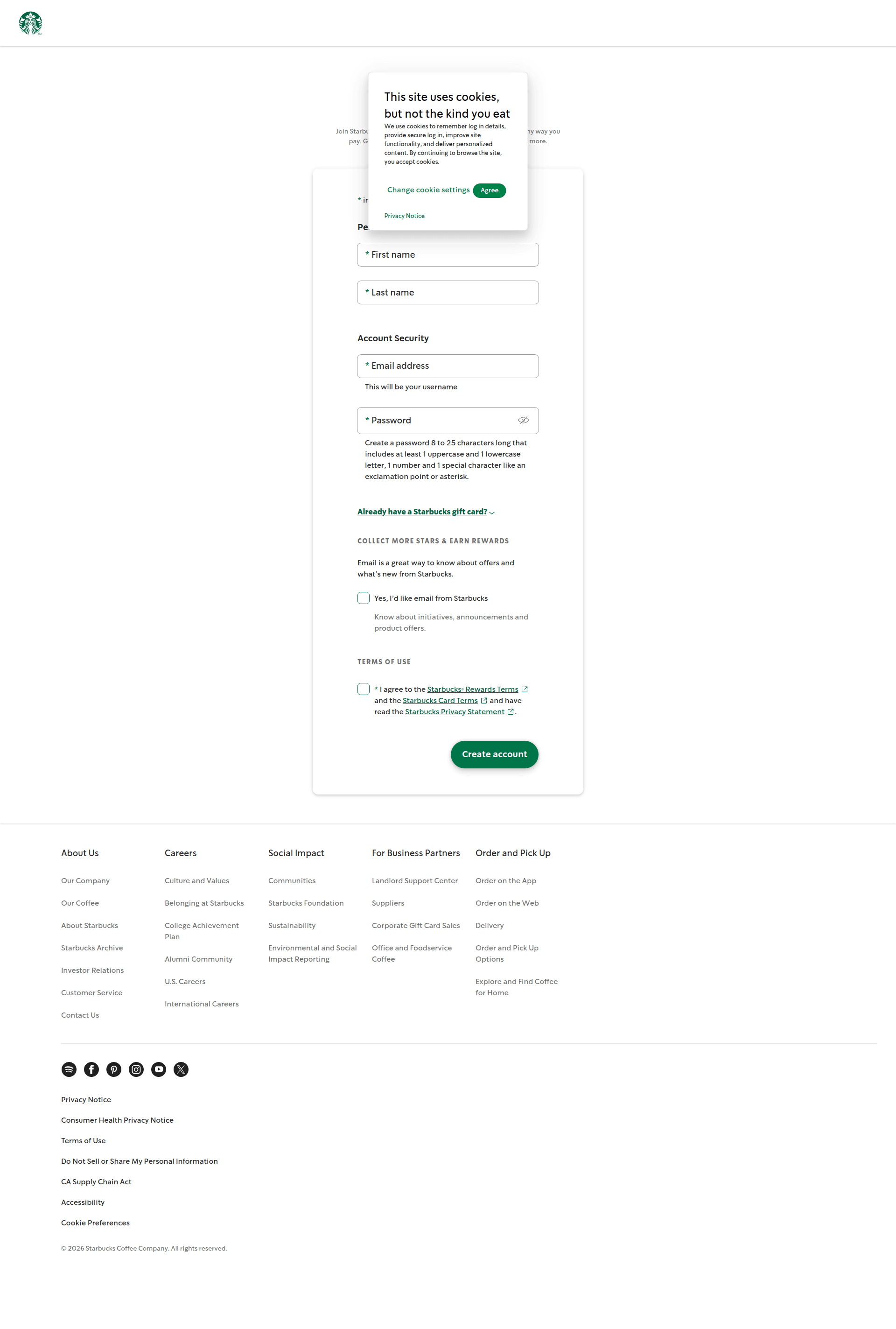 starbucks profile screenshot