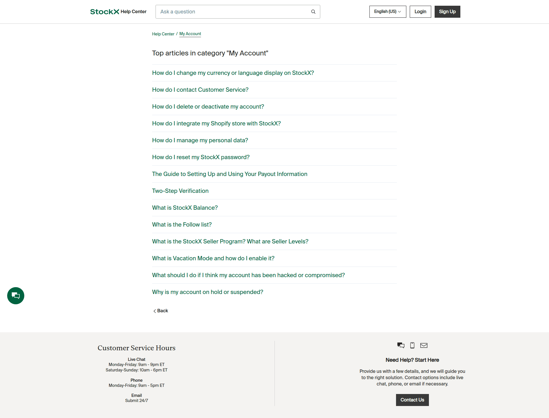 stockx profile screenshot