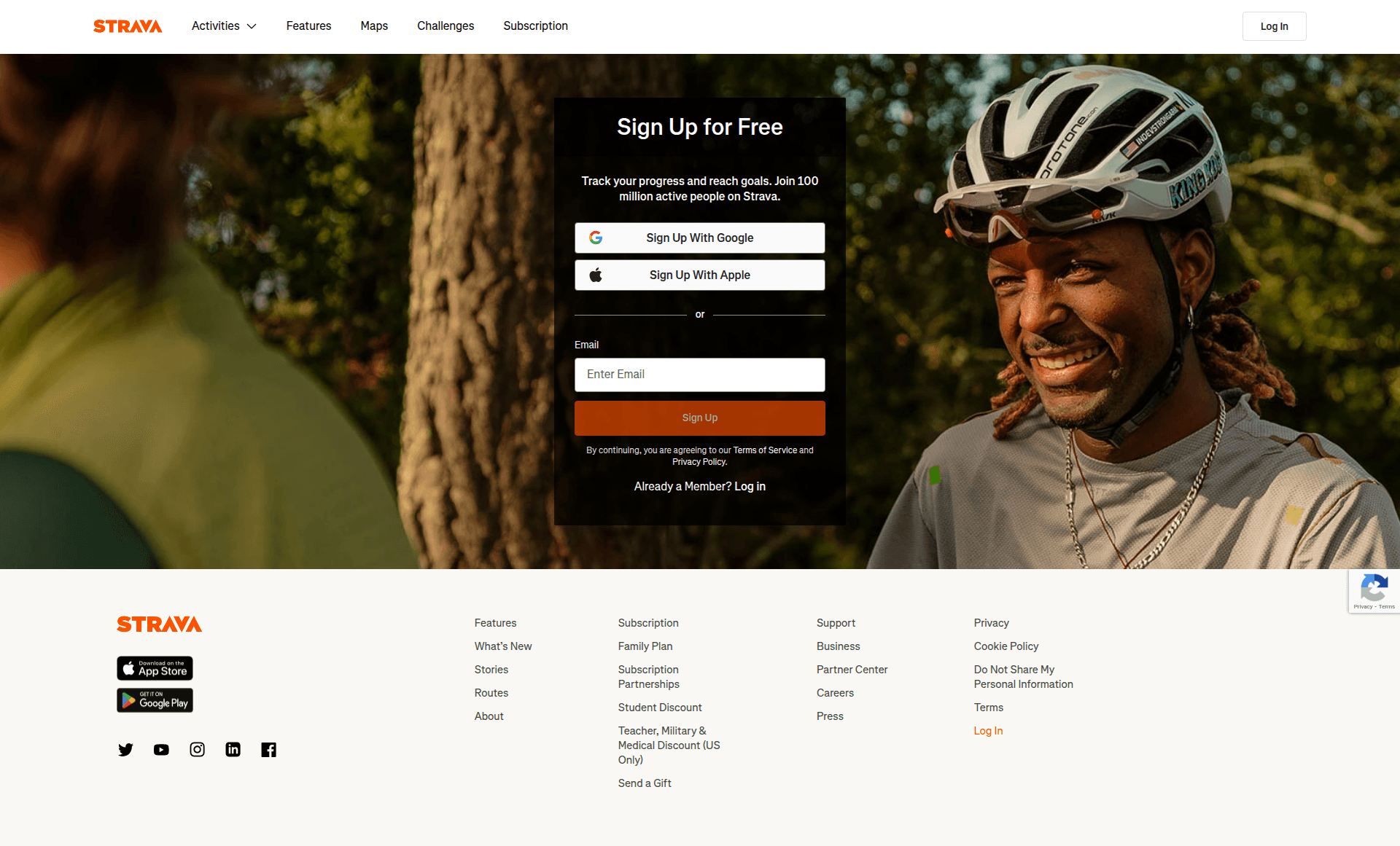 strava profile screenshot