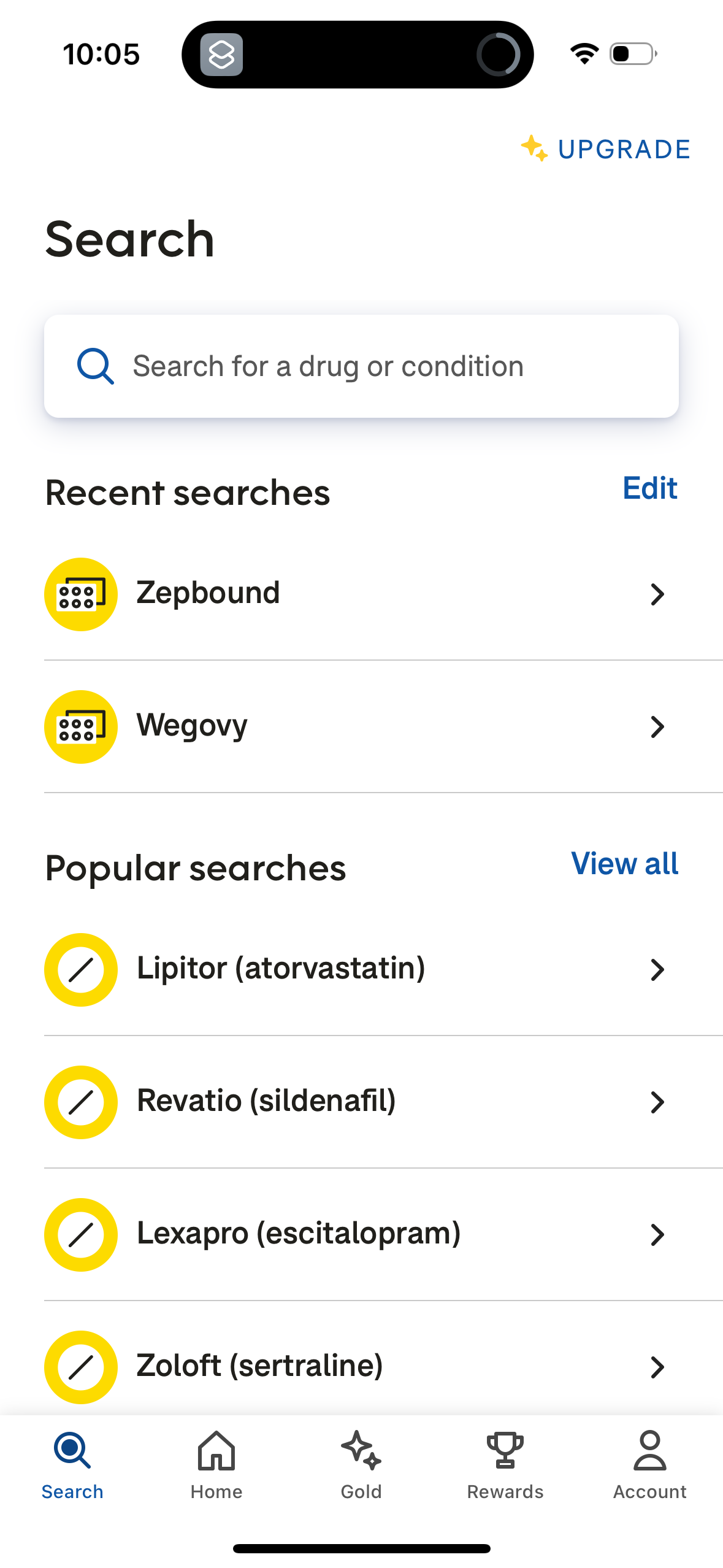 goodrx search screenshot