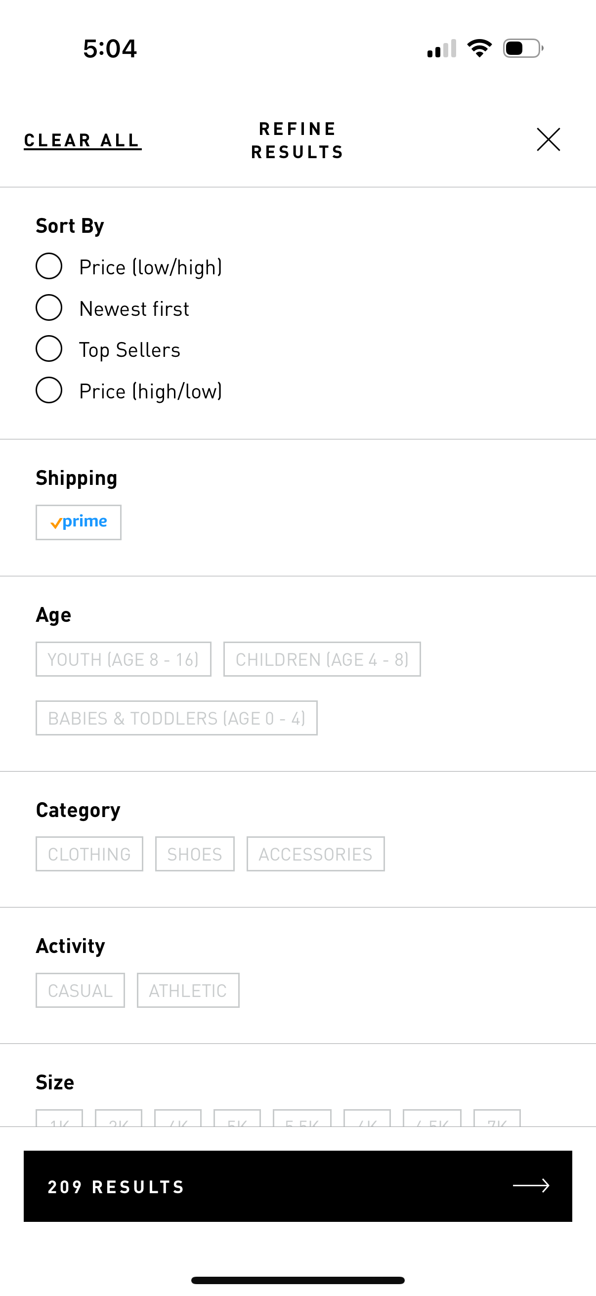 adidas search screenshot