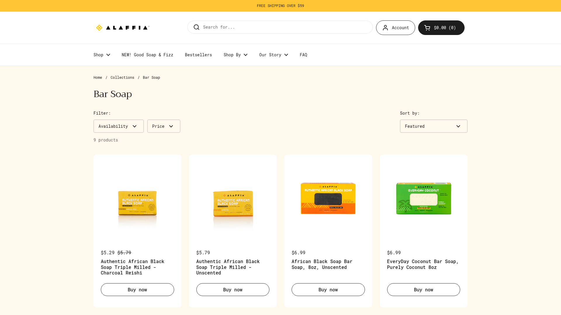 alaffia-health search screenshot