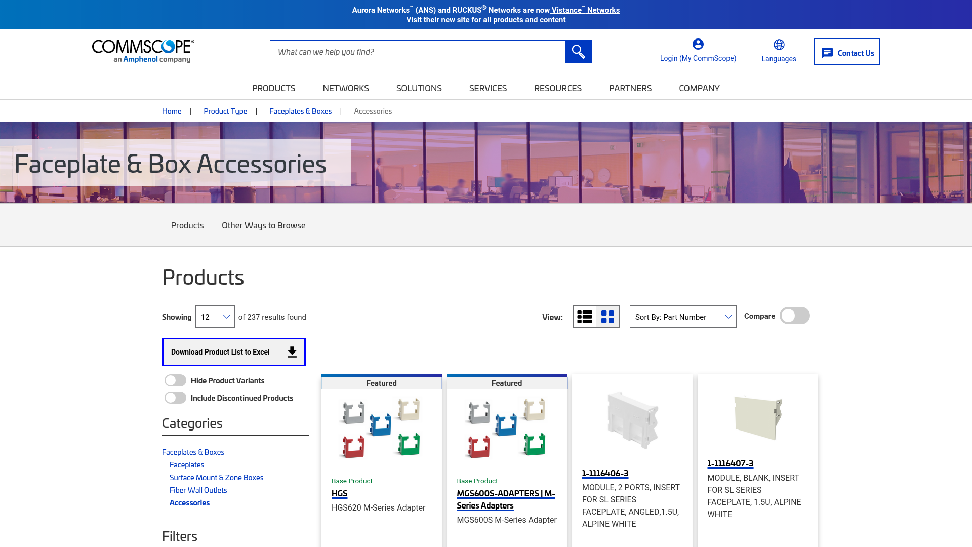 arris-networks search screenshot