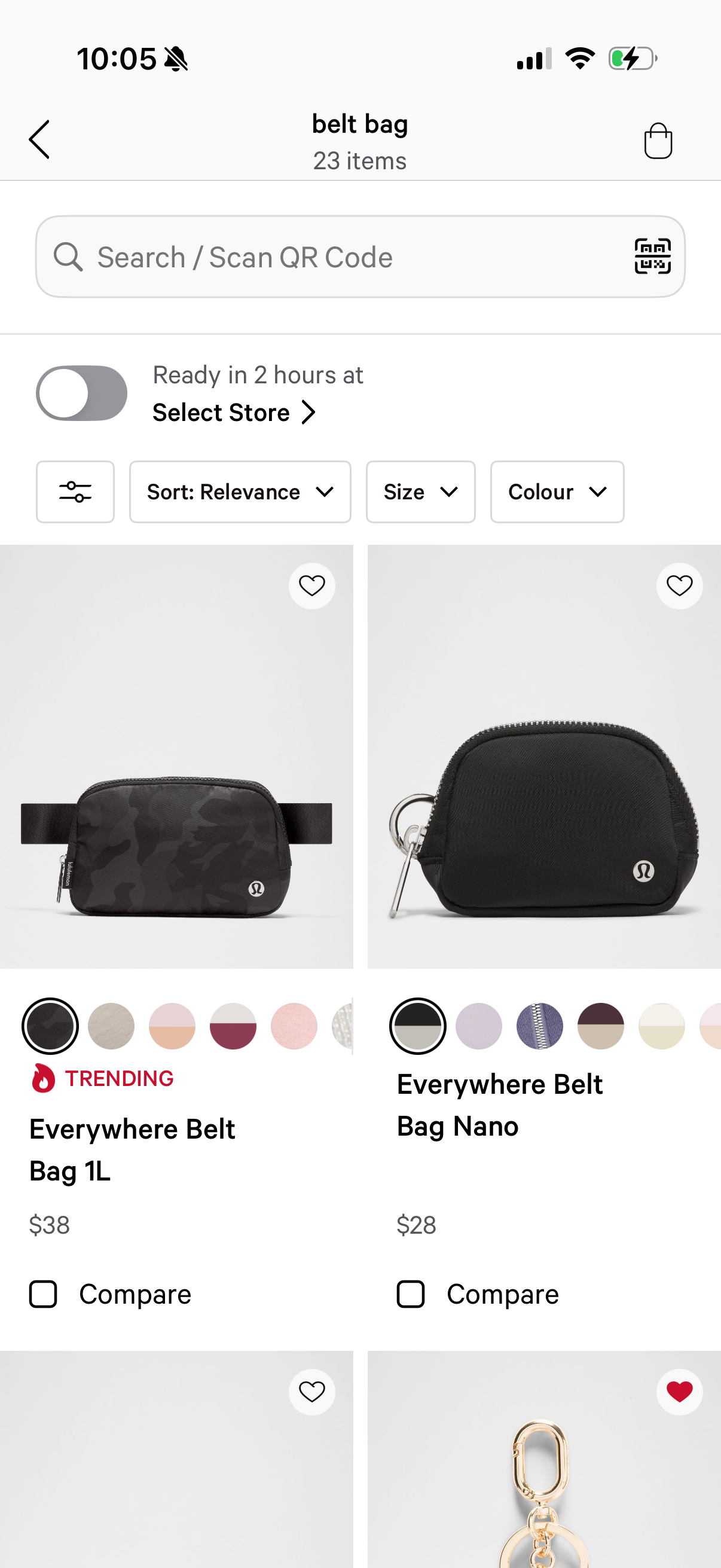 lululemon search screenshot