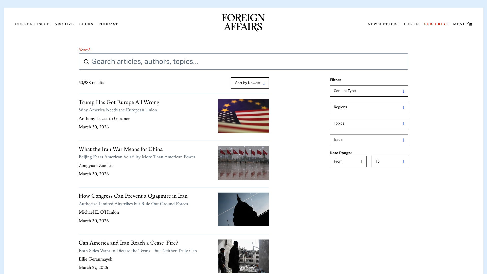 foreign-affairs search screenshot