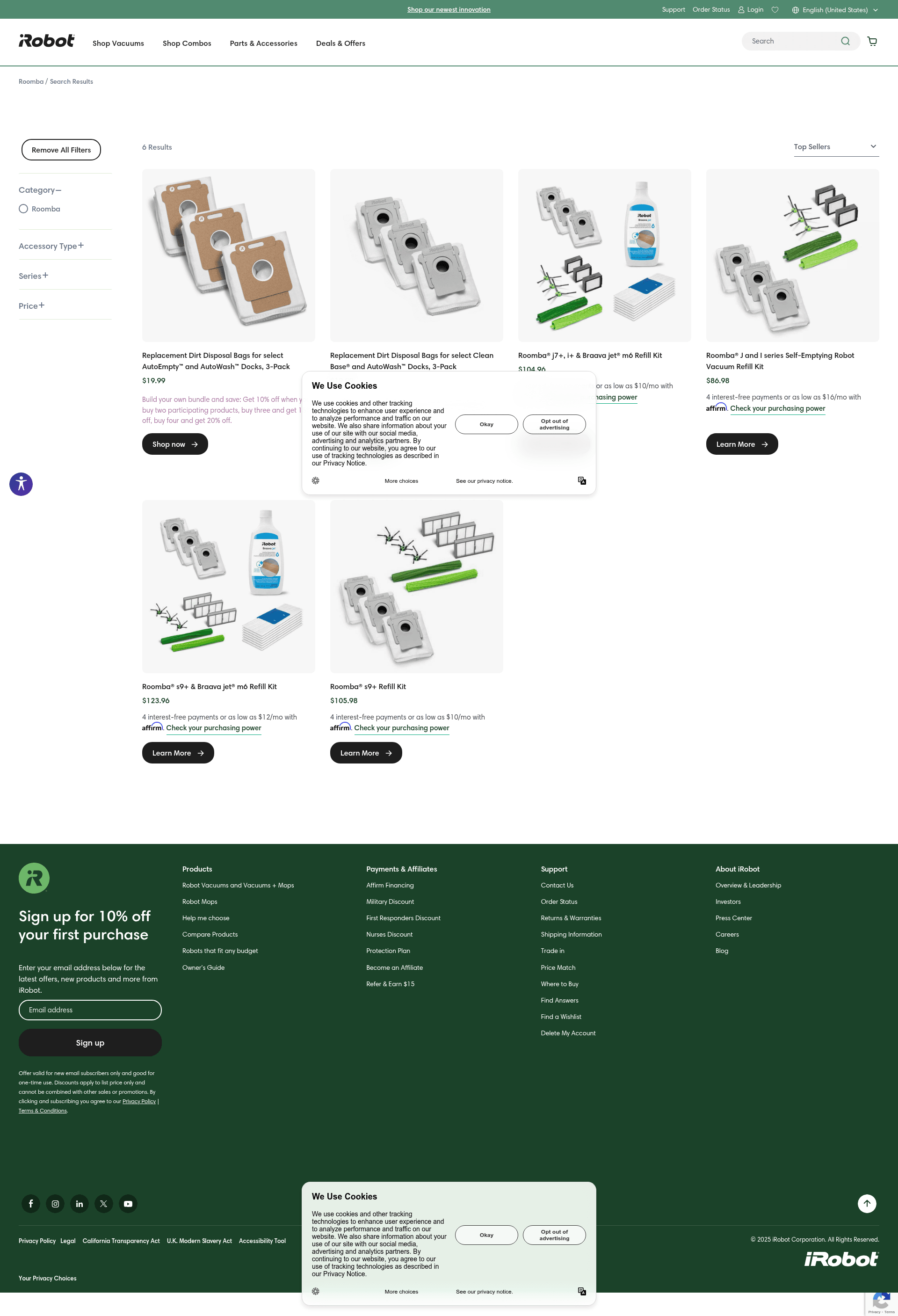 irobot search screenshot