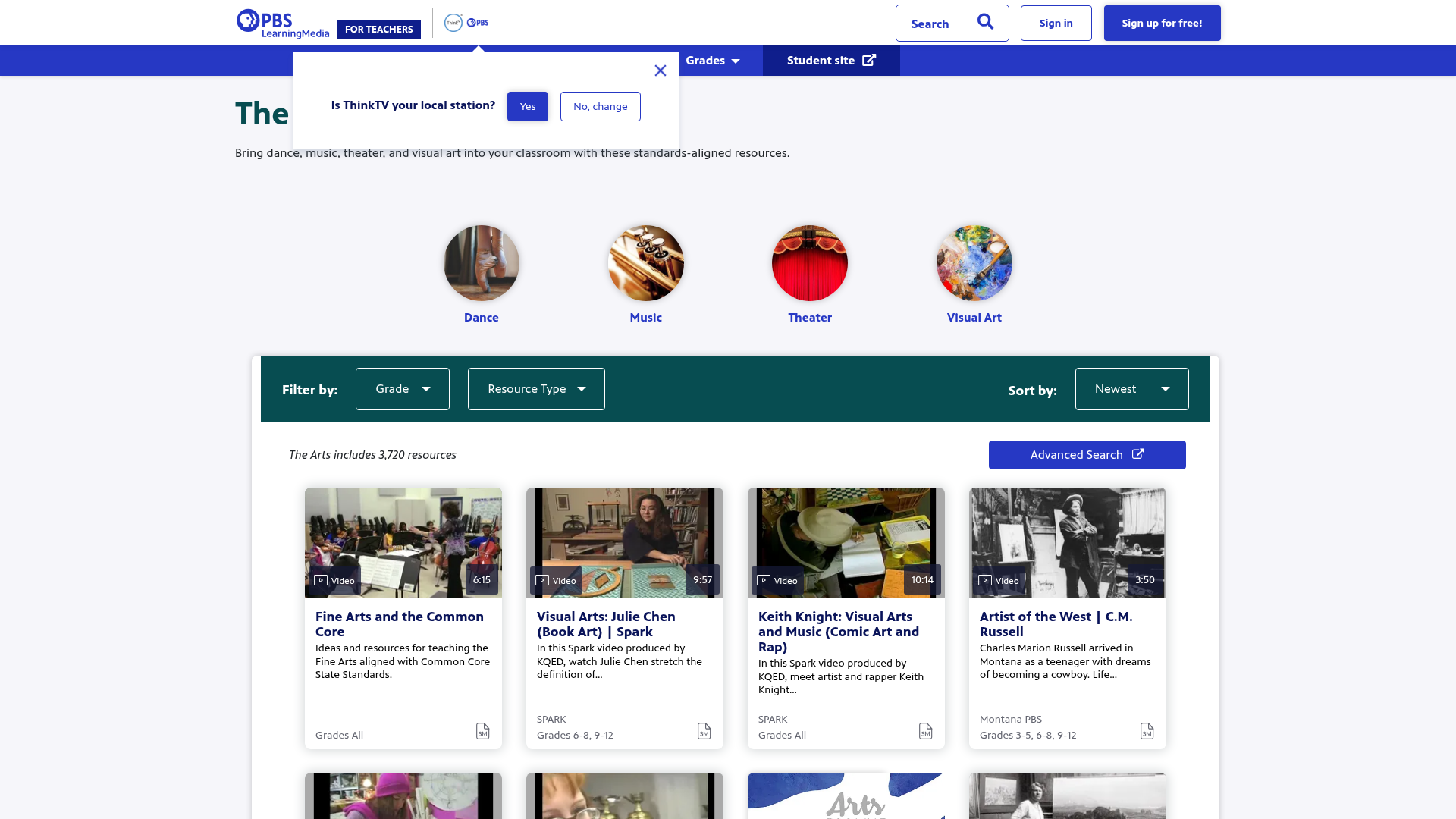 pbs-learningmedia search screenshot