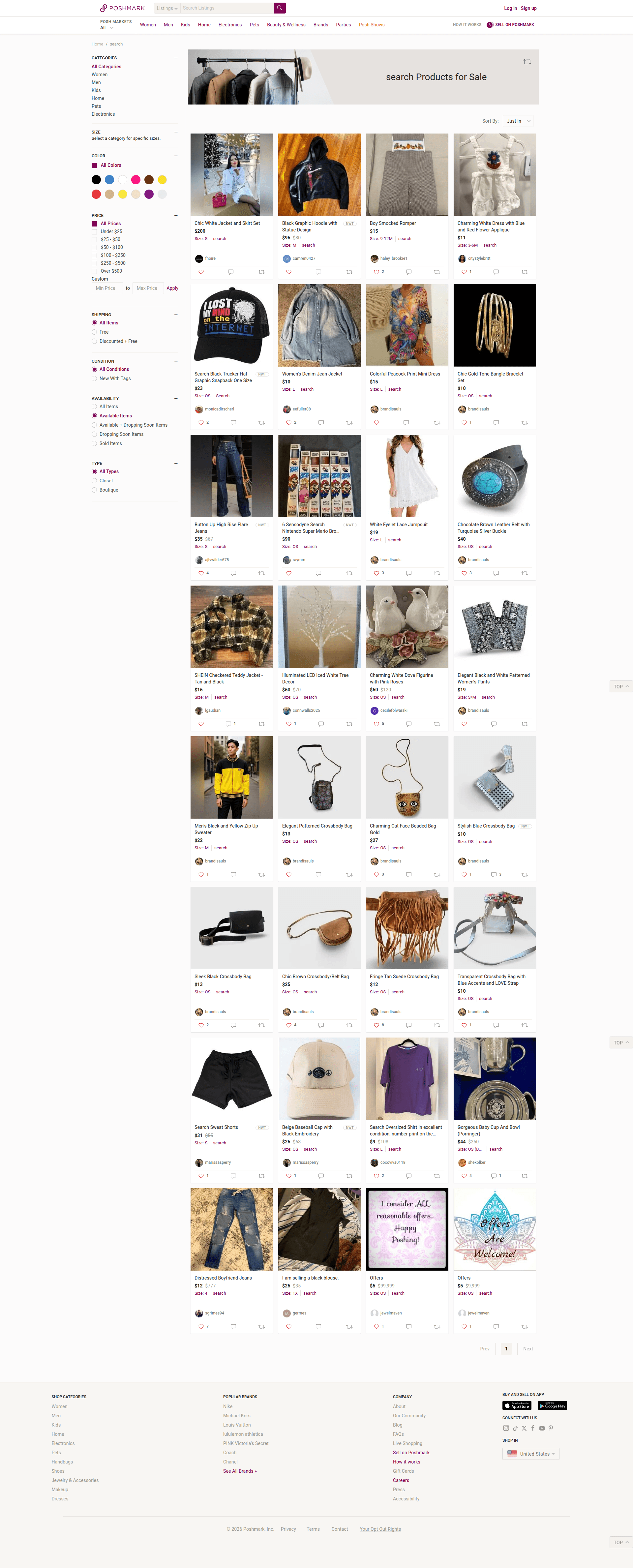 poshmark search screenshot