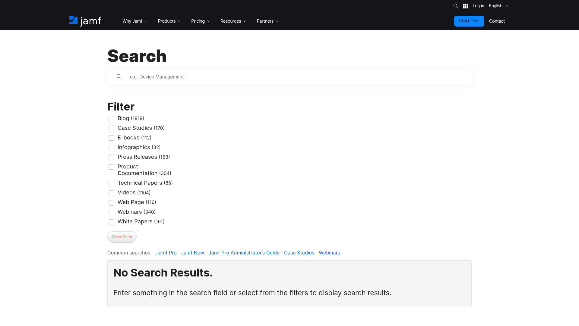 wandera search screenshot