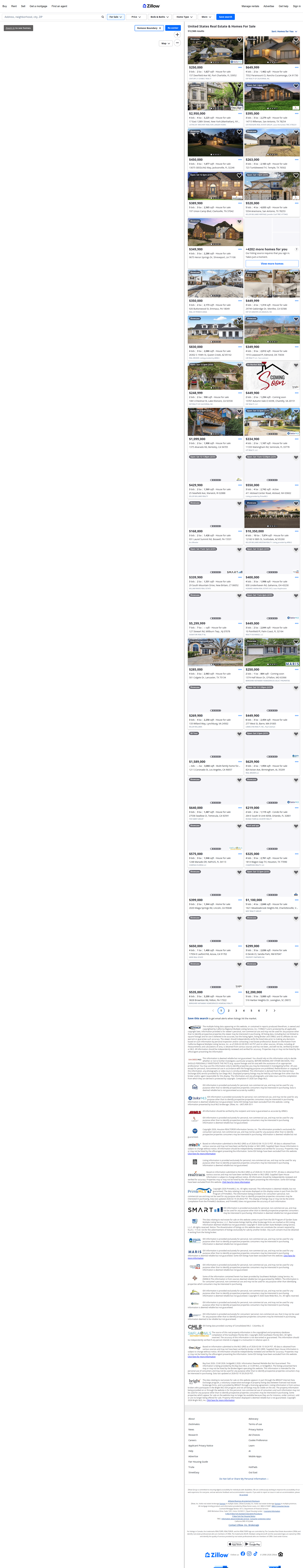 zillow search screenshot