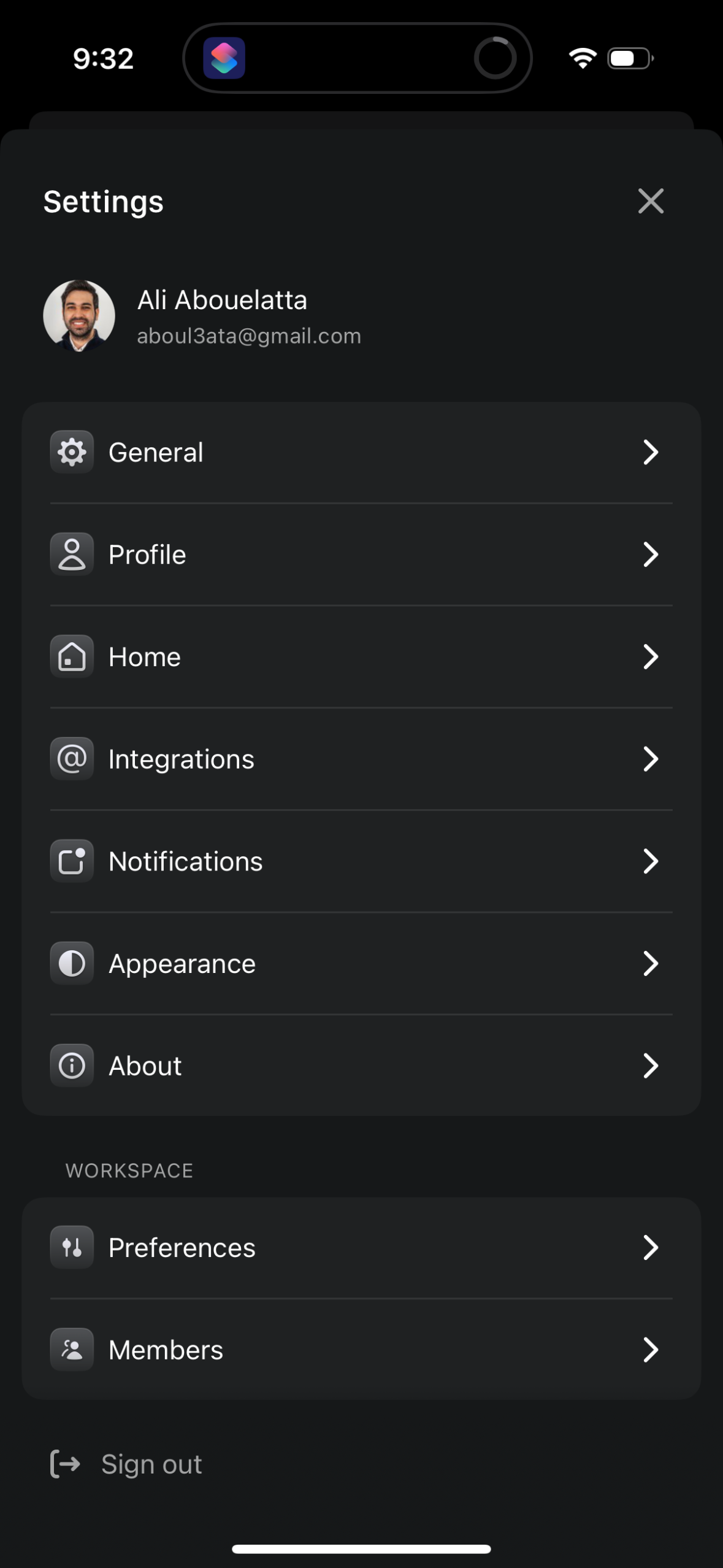 clay settings screenshot