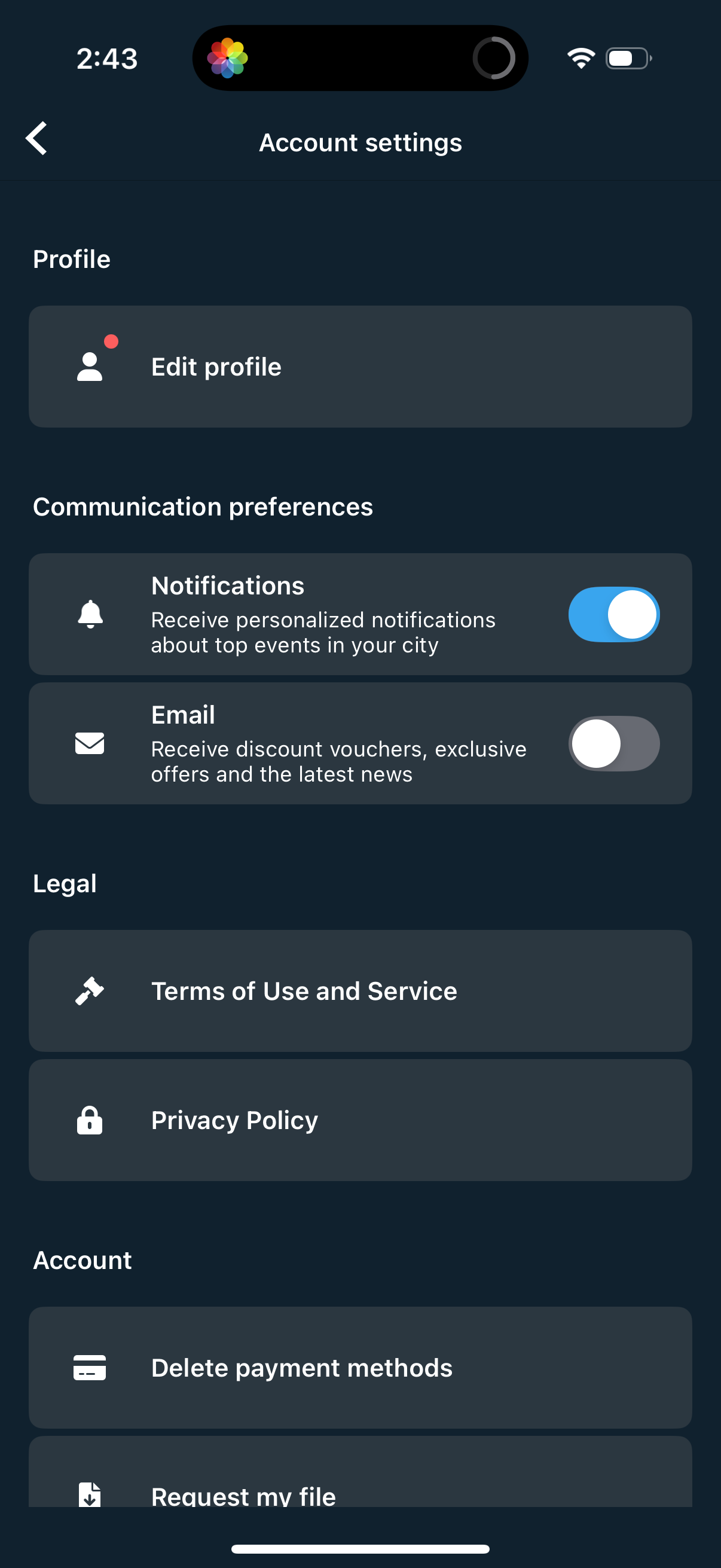 fever settings screenshot