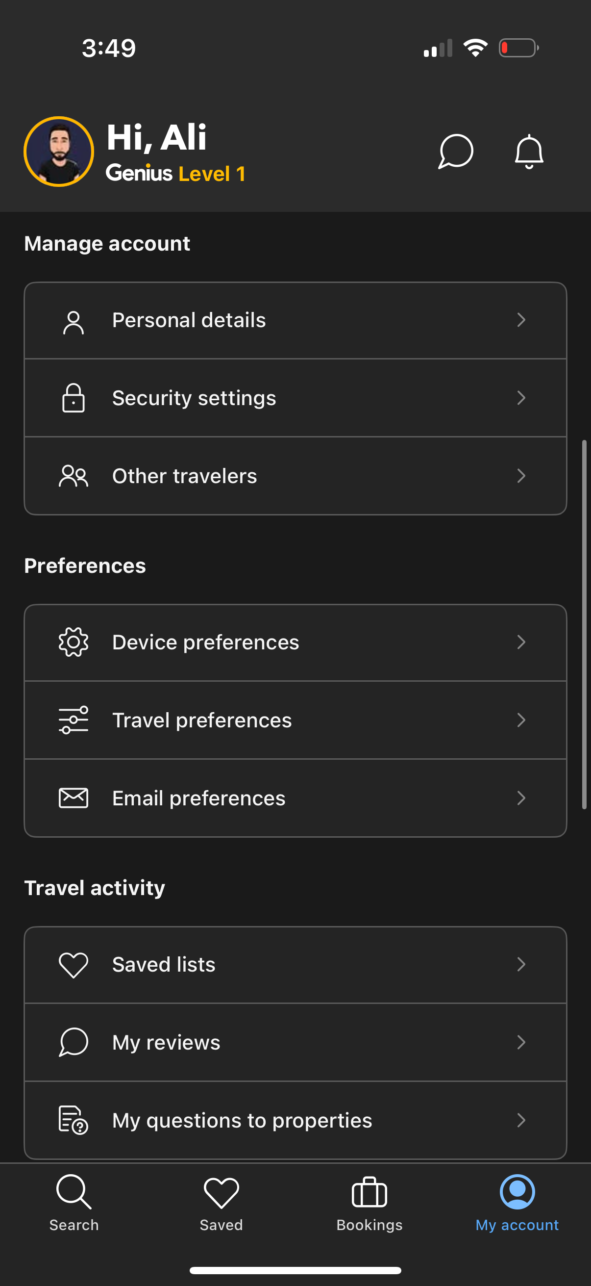 booking settings screenshot