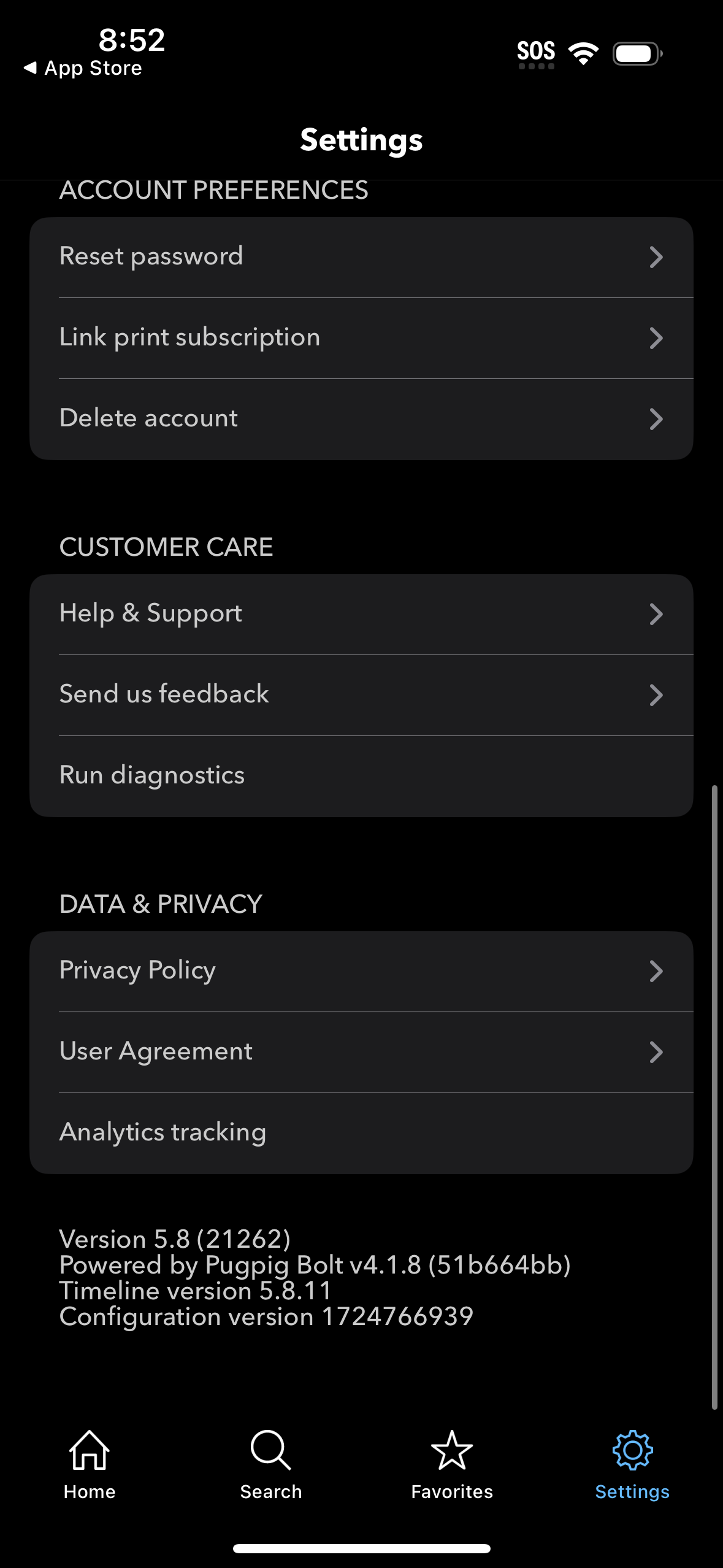 wired settings screenshot