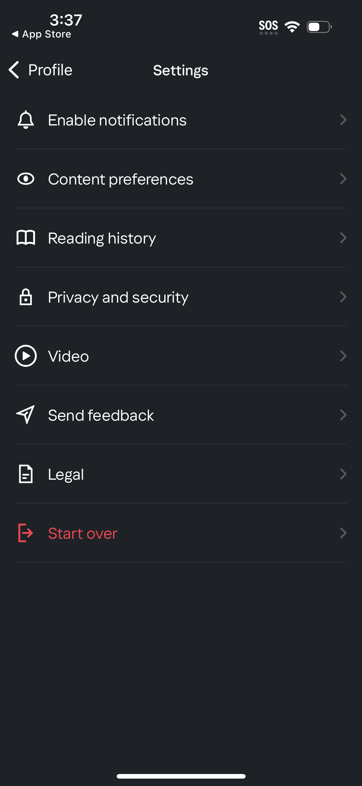 yahoo-finance settings screenshot