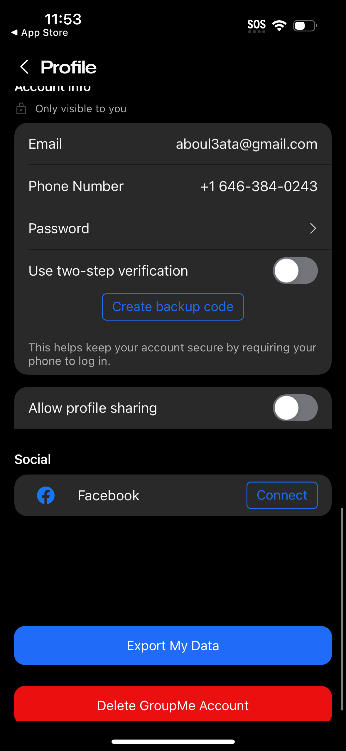 groupme settings screenshot
