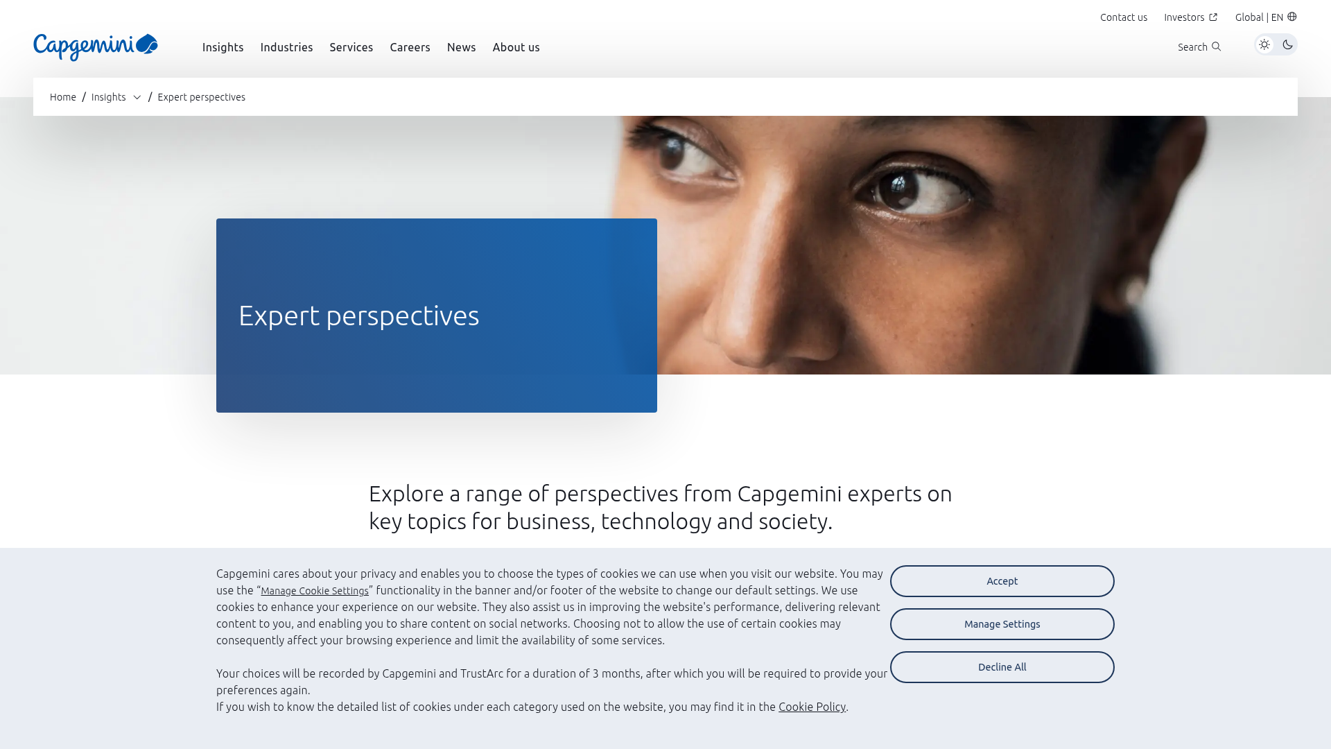 capgemini settings screenshot