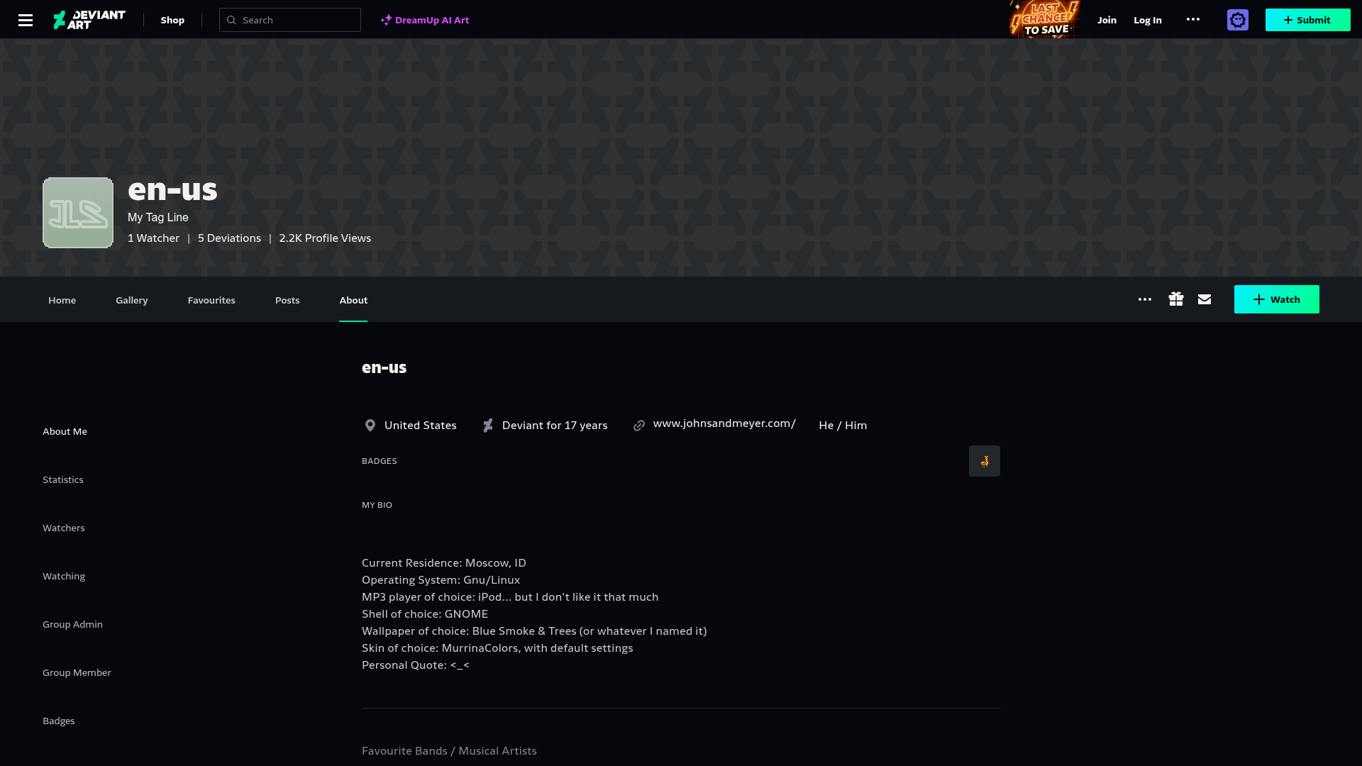 deviantart settings screenshot