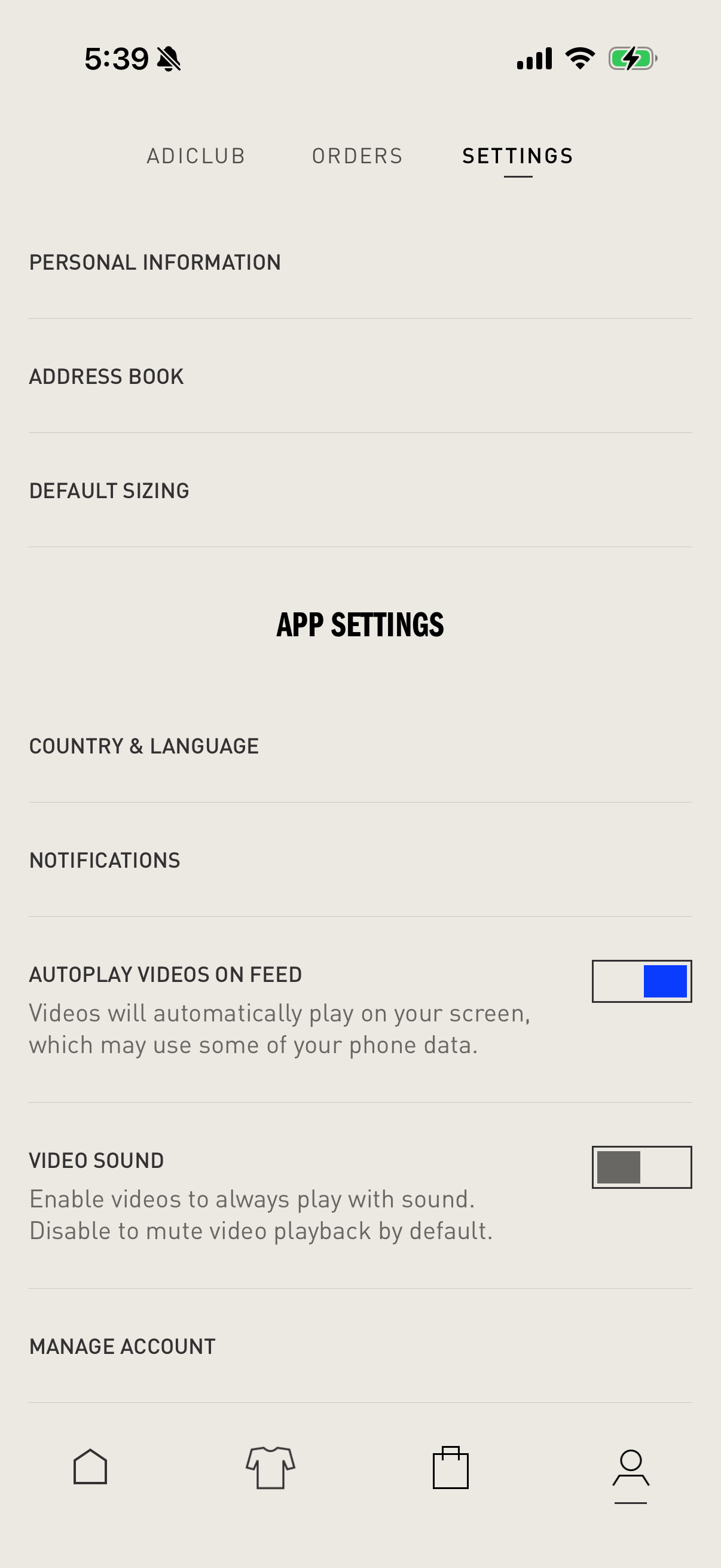 confirmed settings screenshot