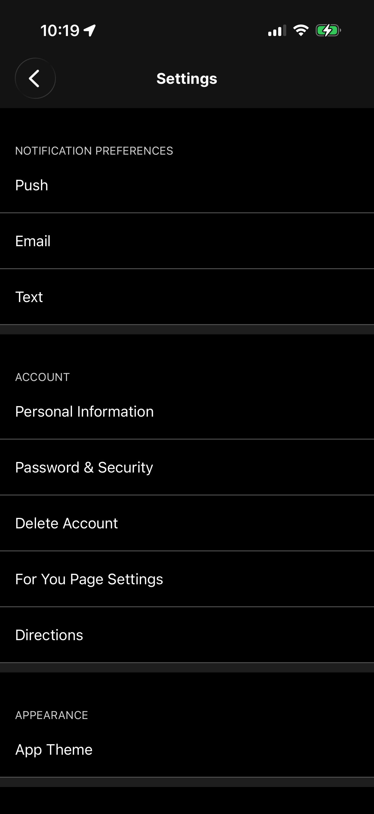 redfin settings screenshot