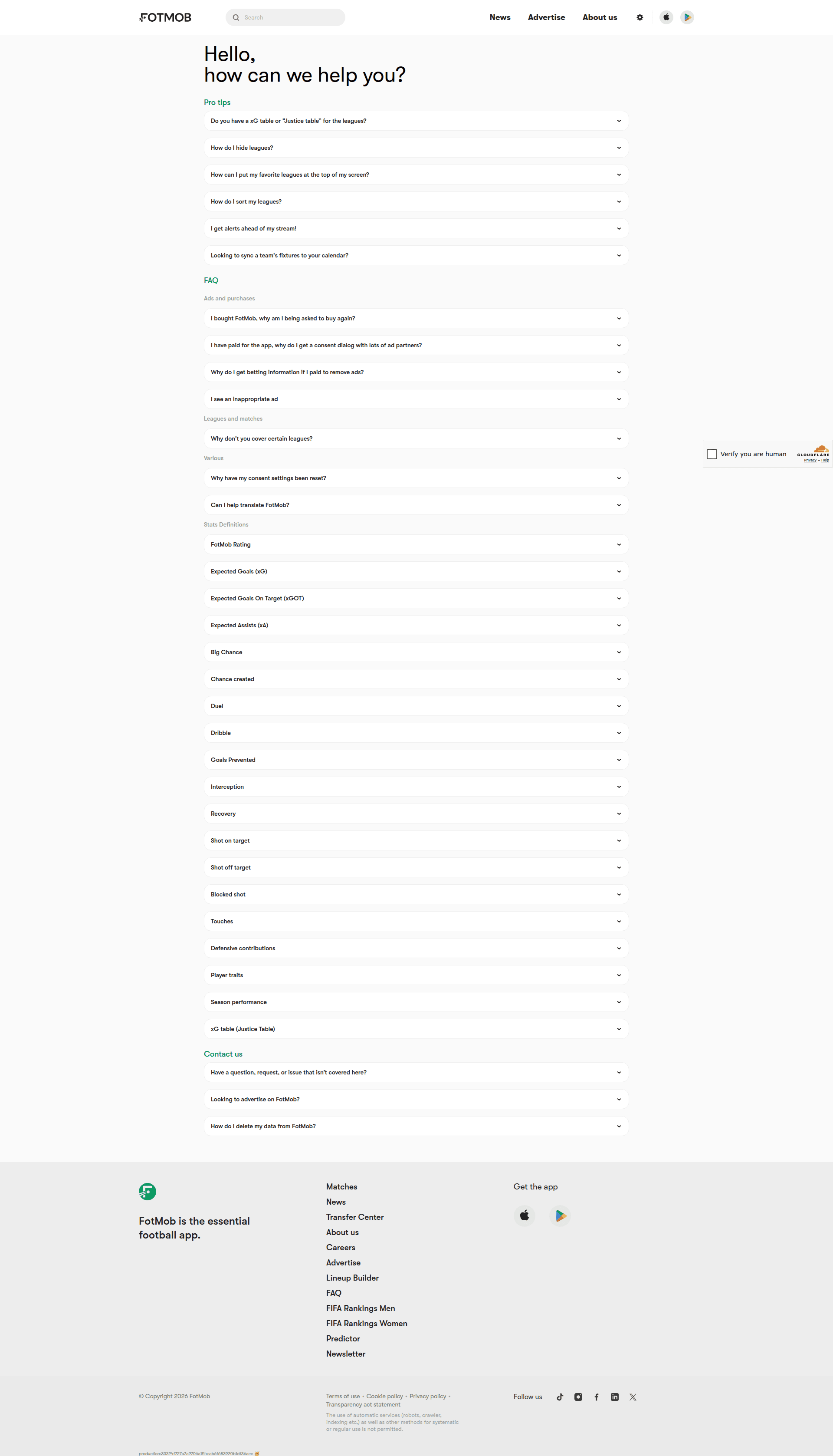 fotmob settings screenshot