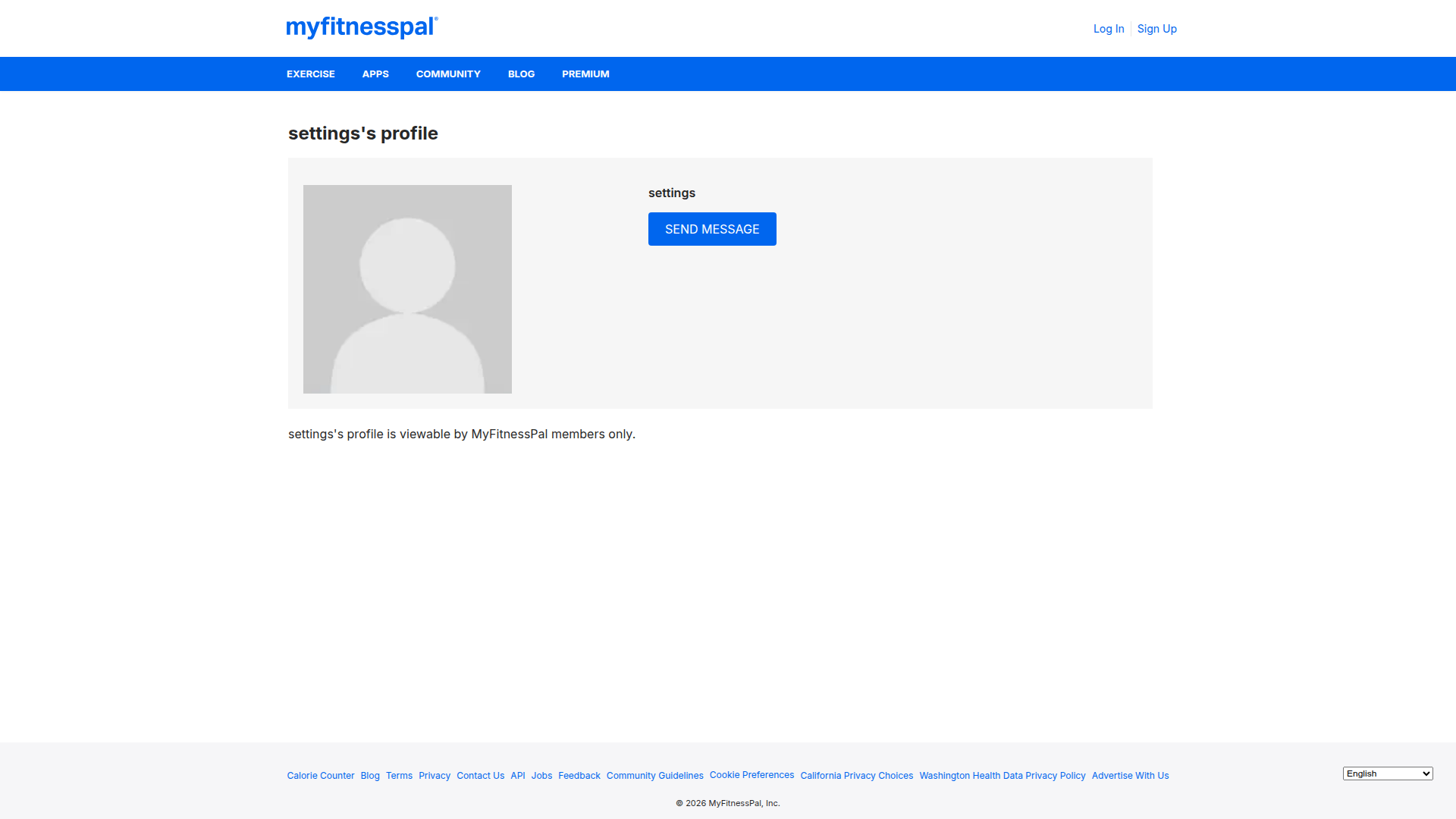 settings pattern example from myfitnesspal