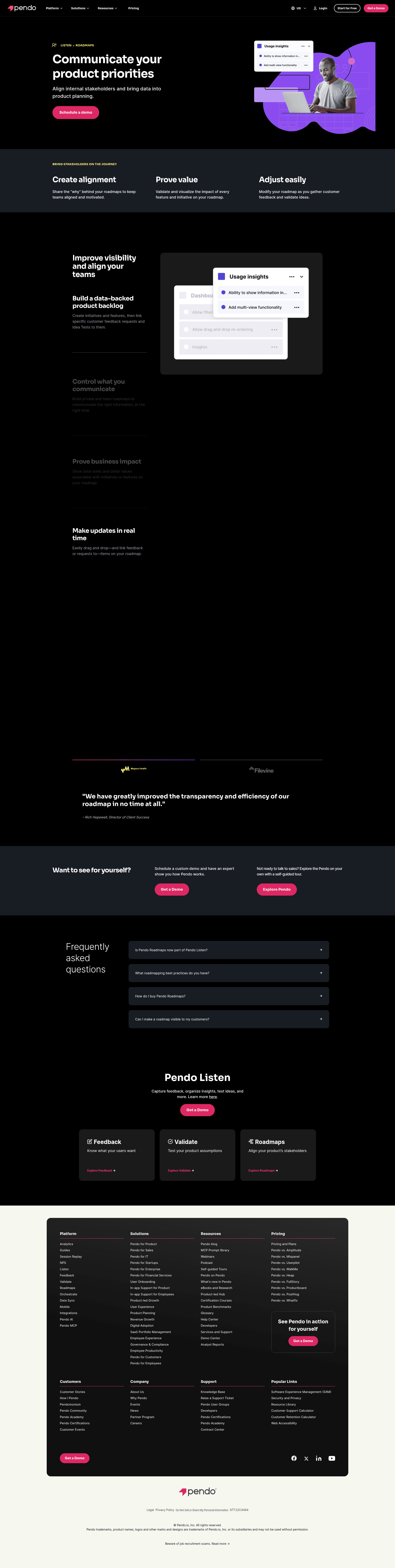 pendo settings screenshot