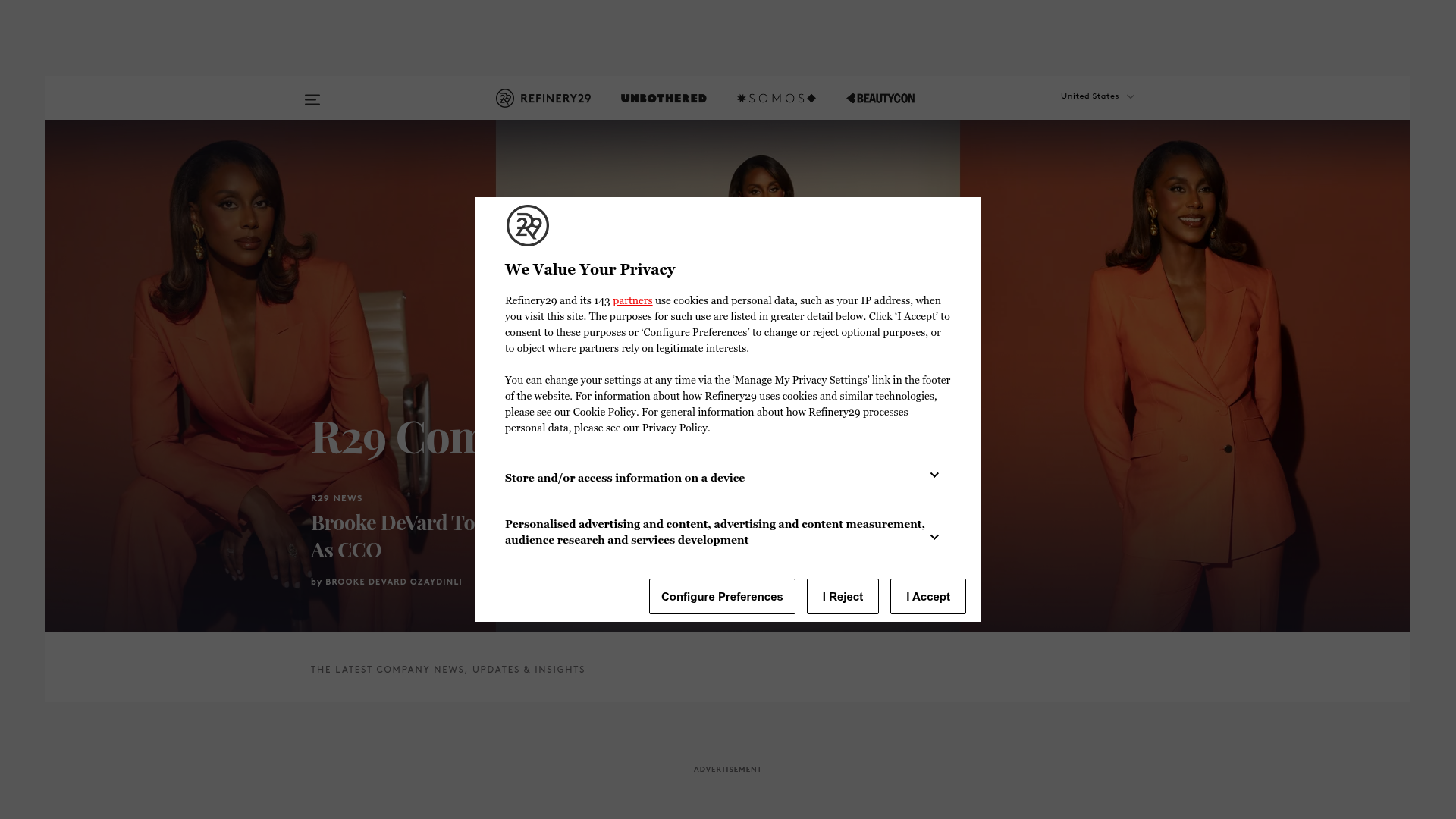 refinery29 settings screenshot