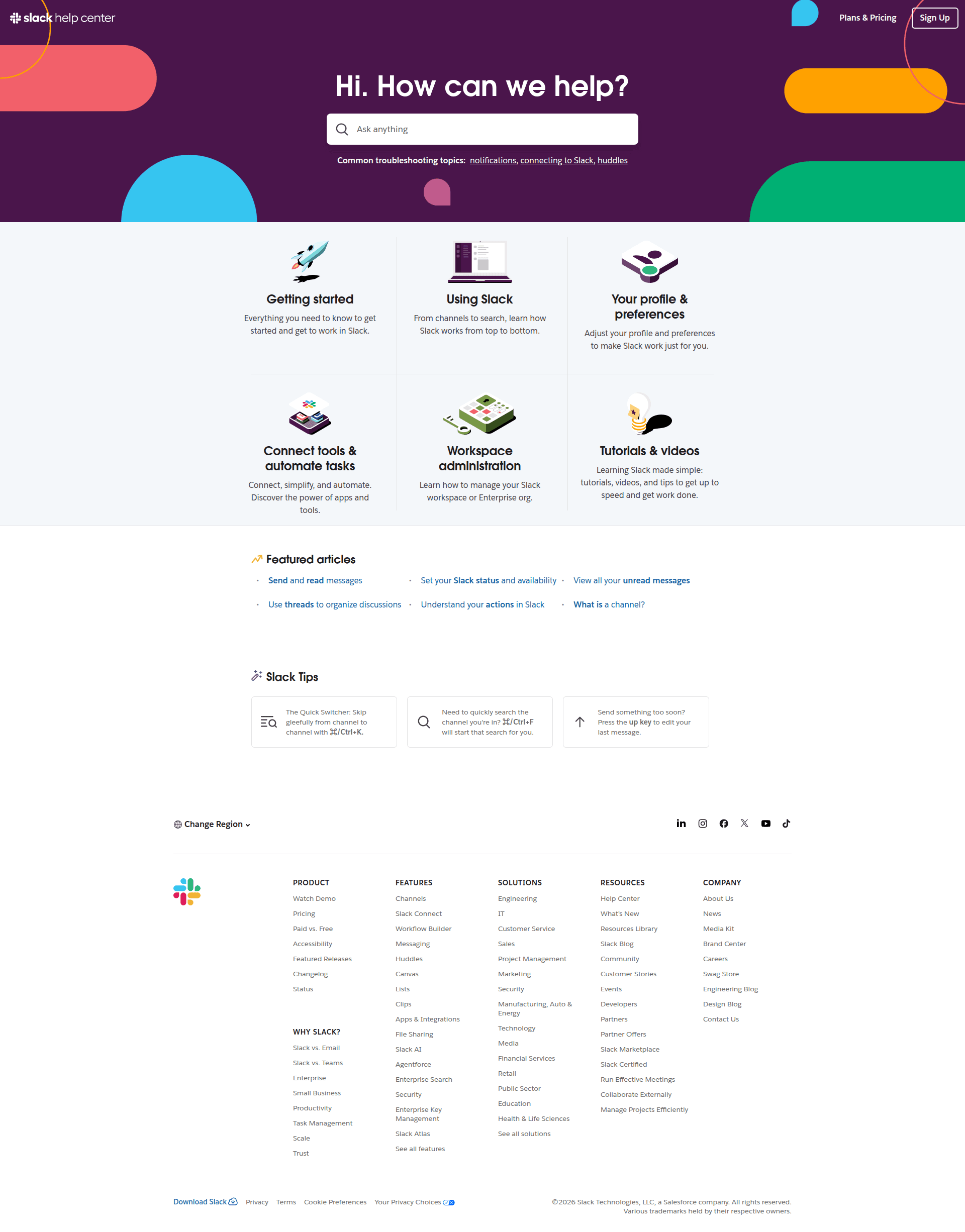 slack settings screenshot