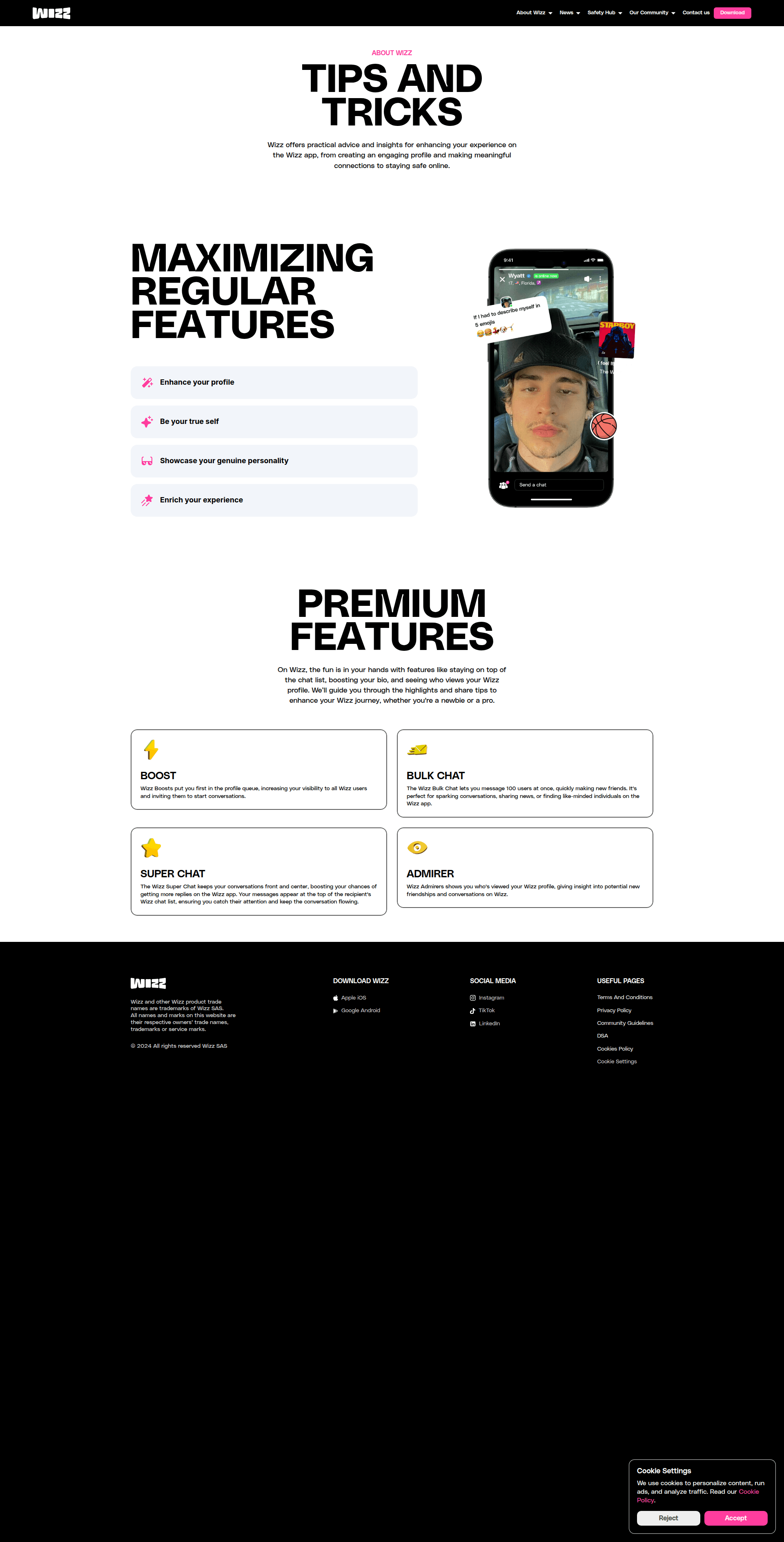 wizz settings screenshot