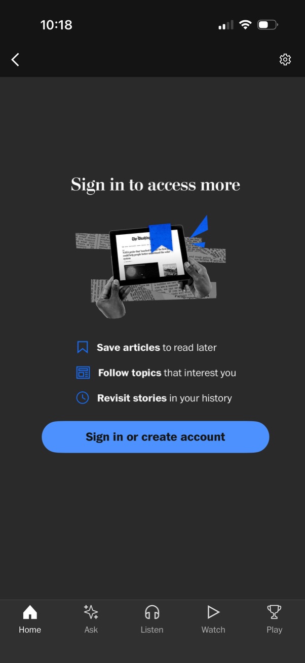 wash-post signup screenshot