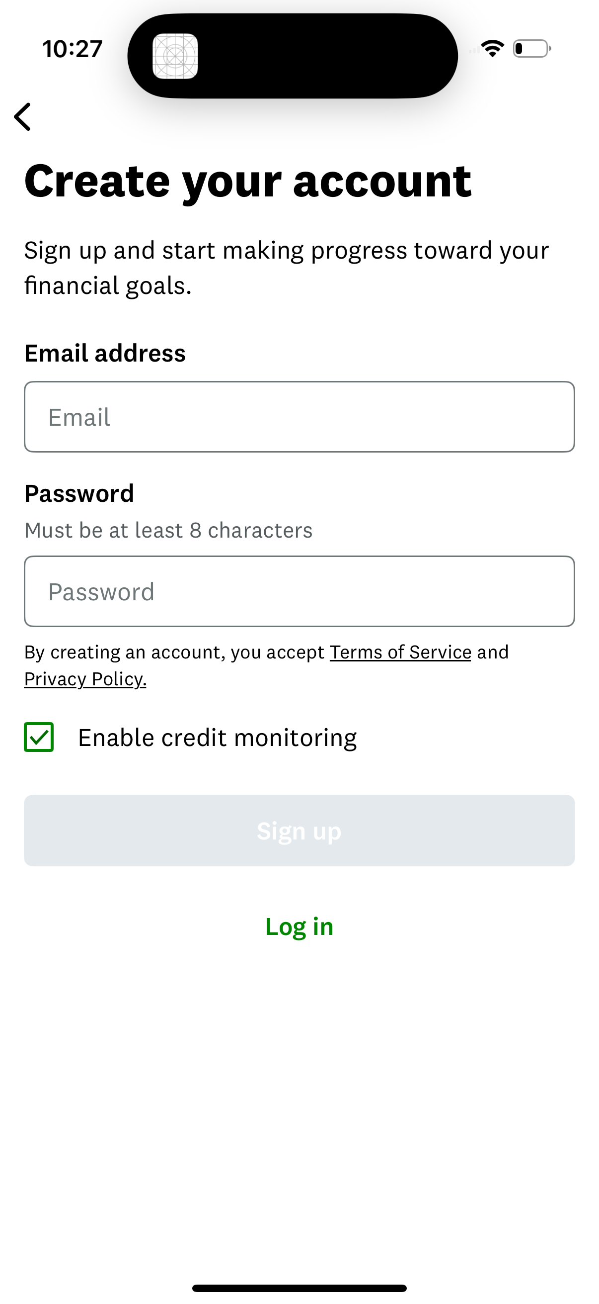 credit-karma signup screenshot