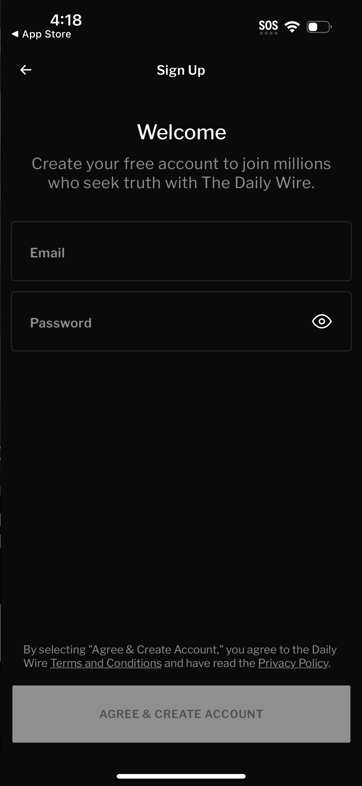 daily-wire signup screenshot