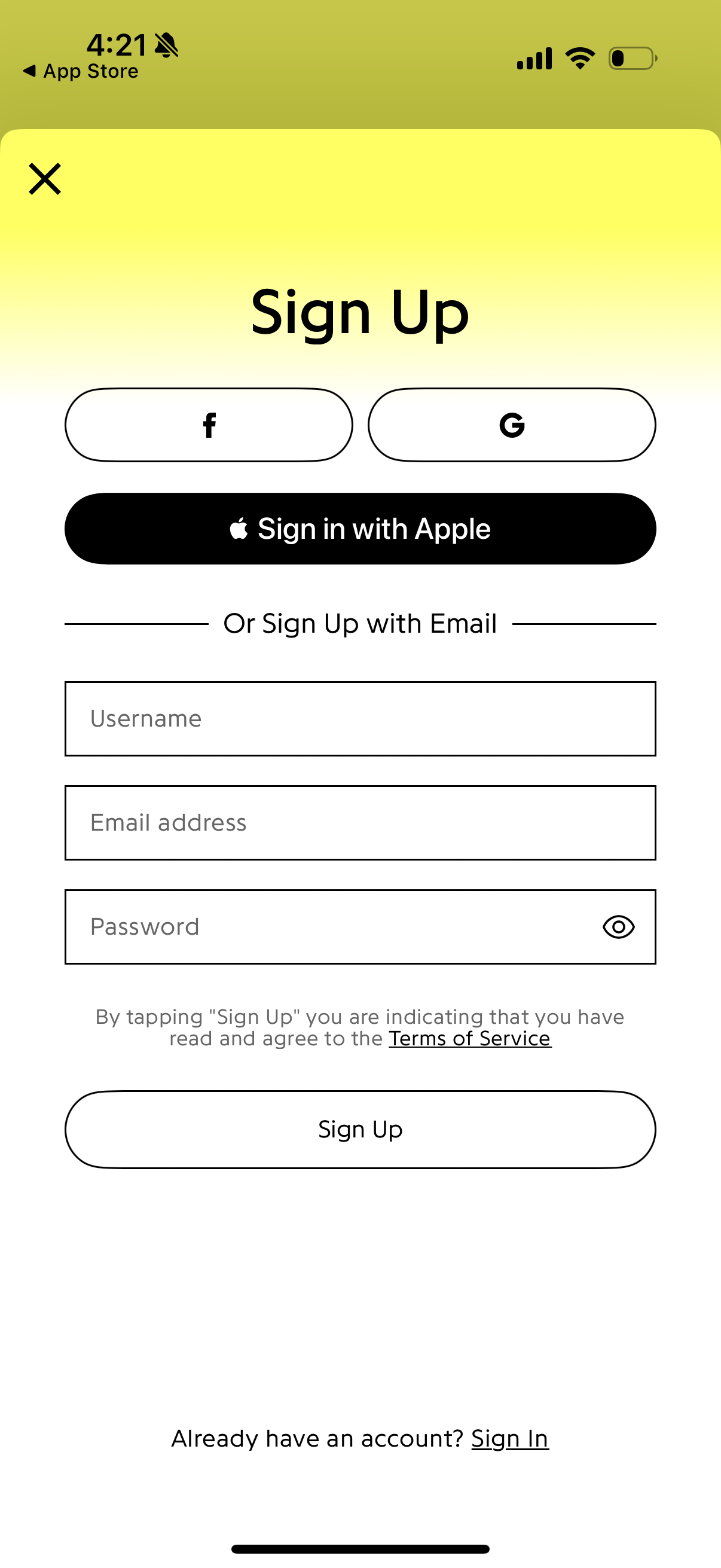 genius signup screenshot