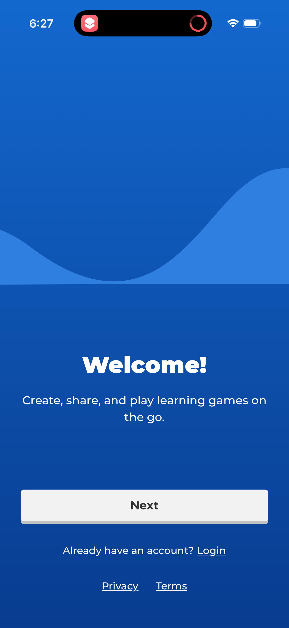 kahoot signup screenshot