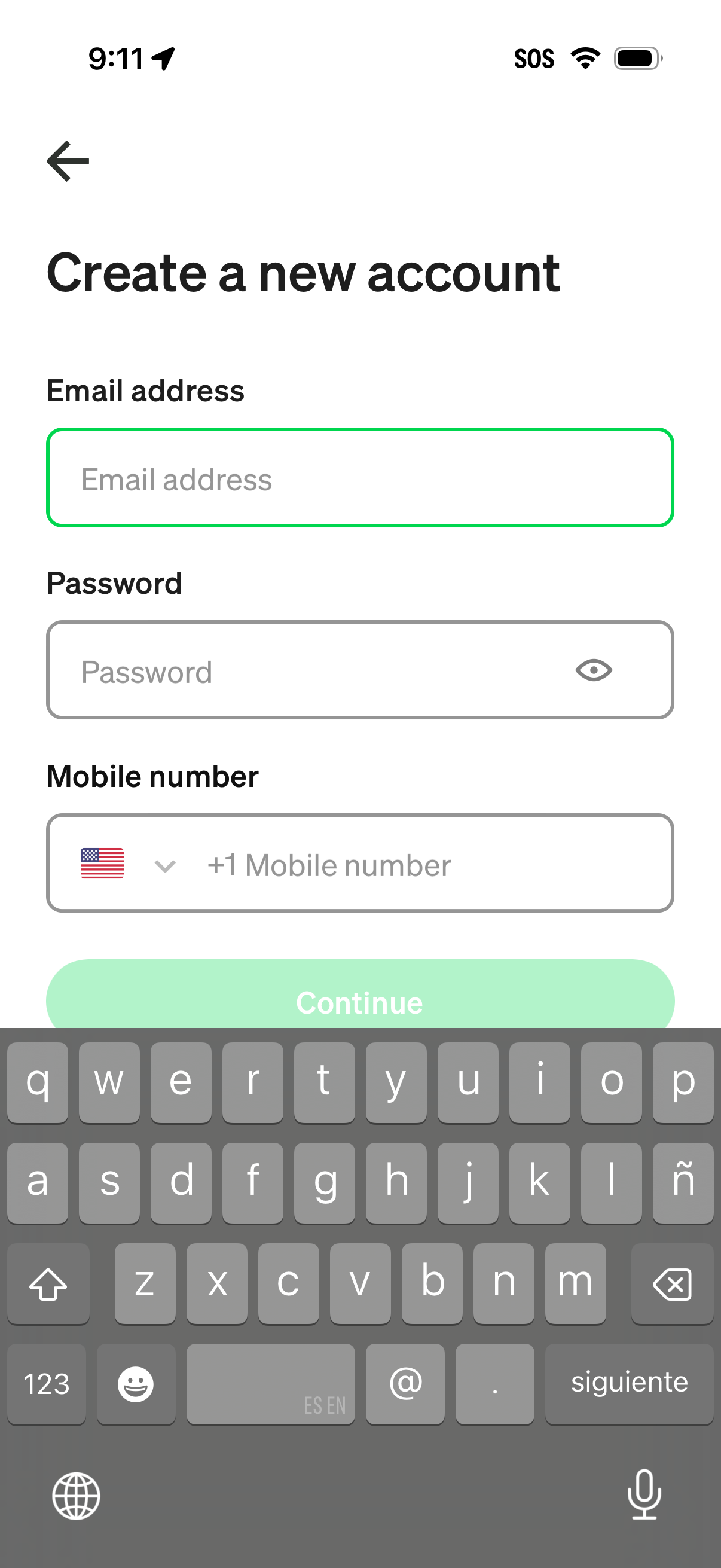 afterpay signup screenshot